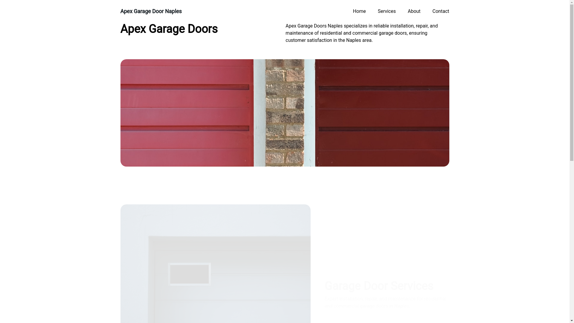 website screenshot of https://apexgaragedoorsnaples.shop/