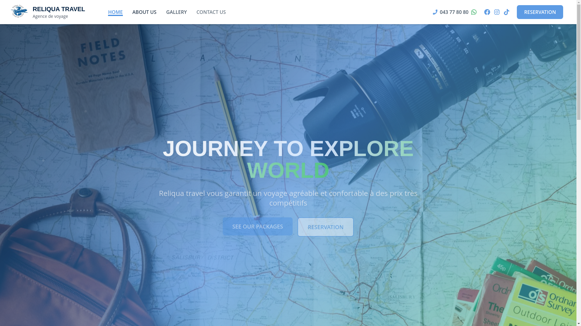 website screenshot of https://reliquatravel.com/