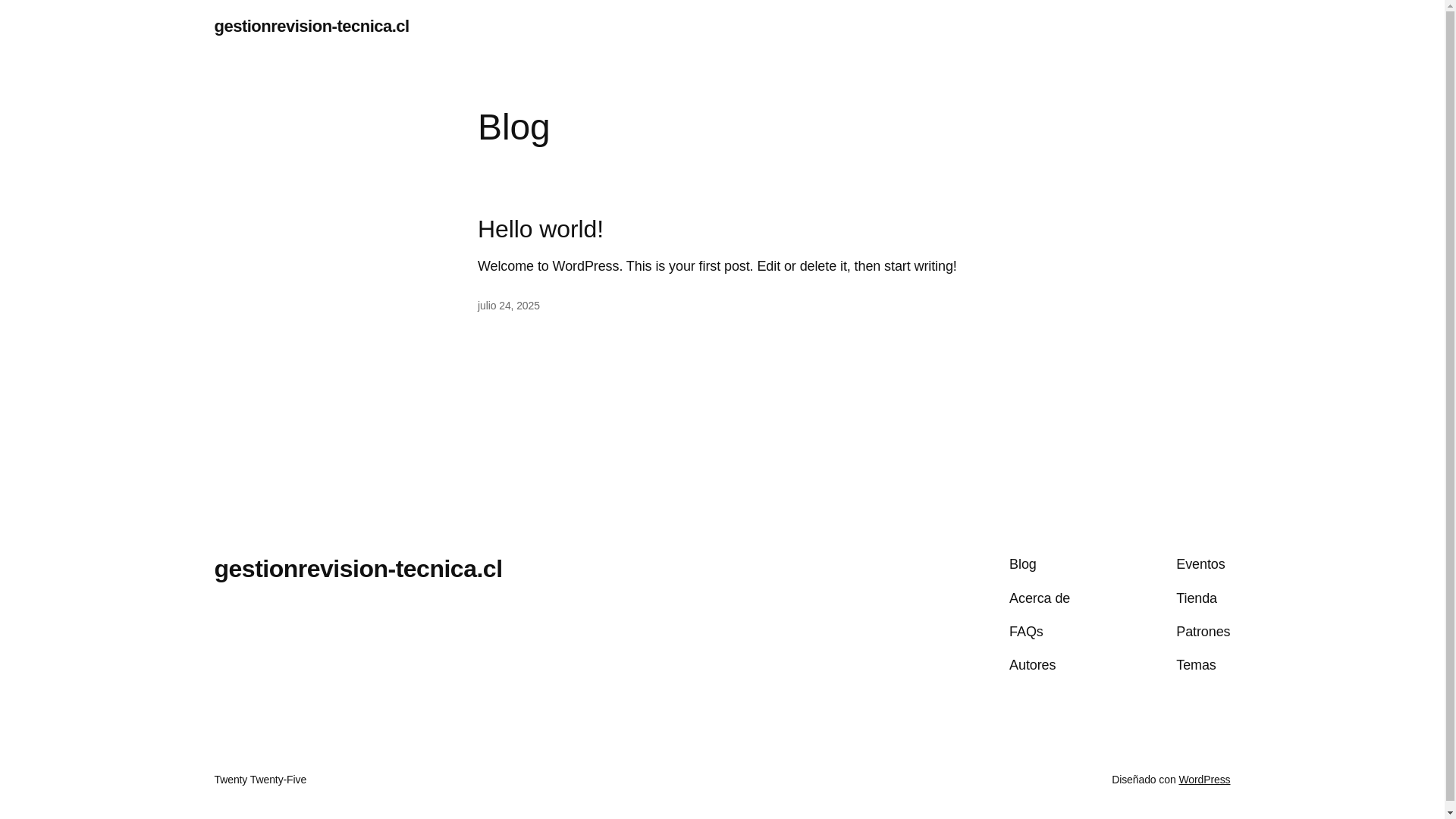 website screenshot of https://gestionrevision-tecnica.cl/