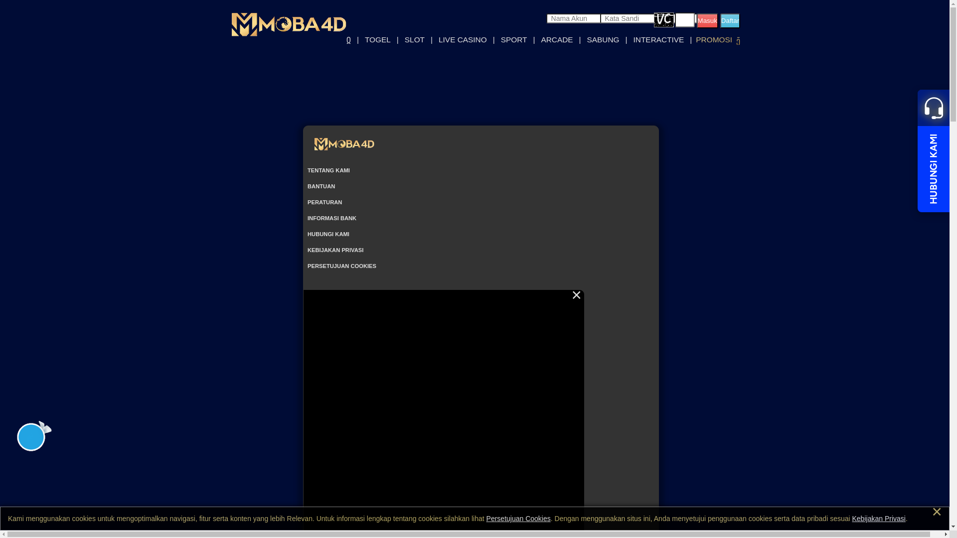 website screenshot of https://mobagacor20.rest/