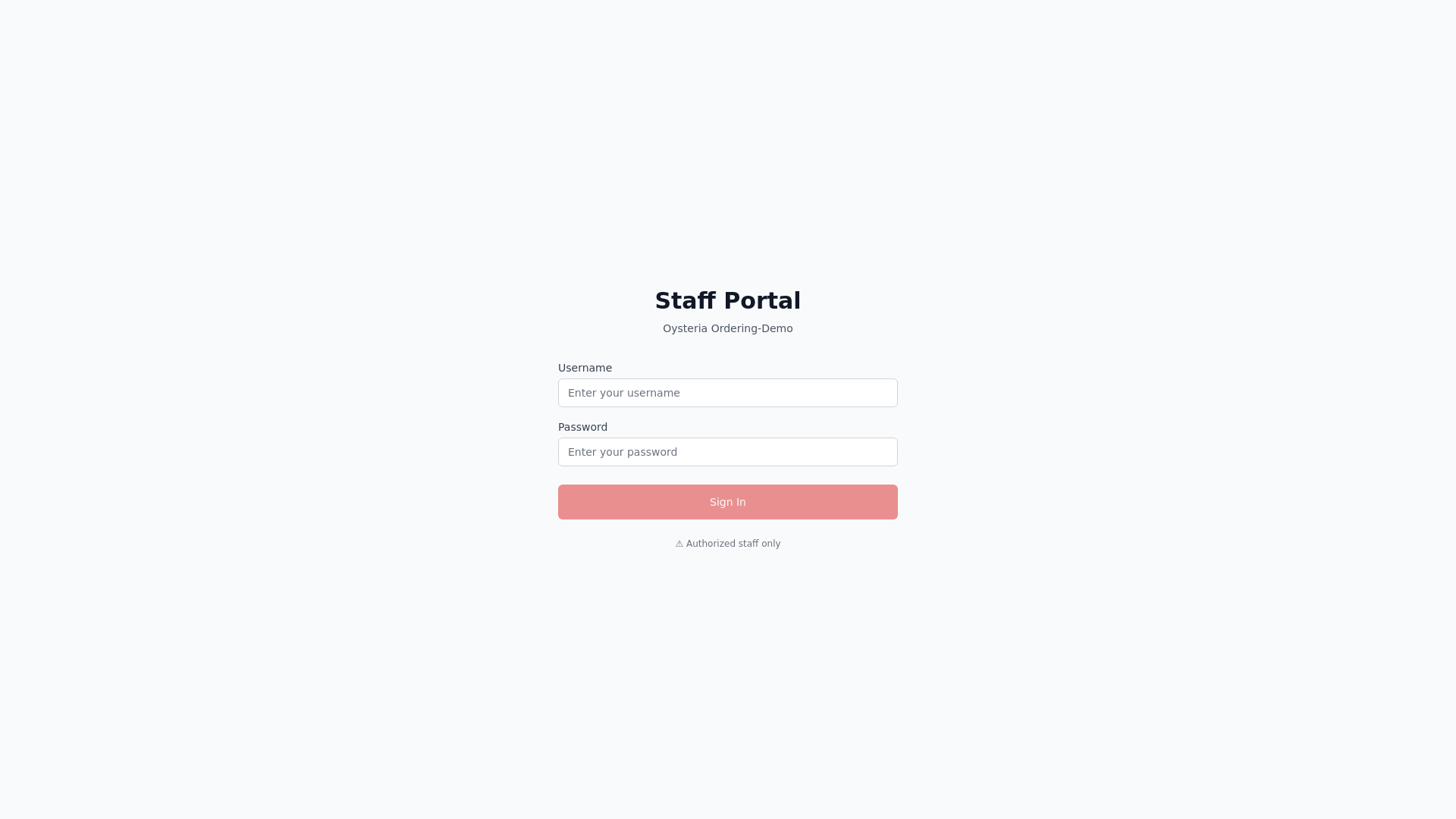 website screenshot of https://staff-oysteria-ordering-demo.pages.dev/