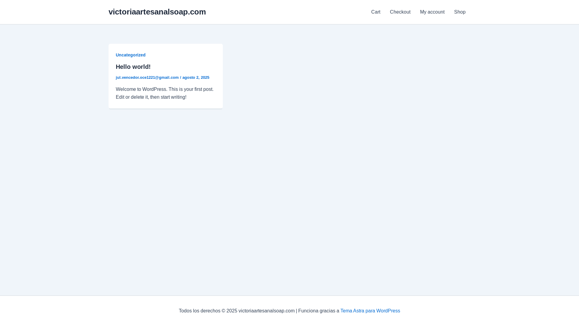 website screenshot of https://victoriaartesanalsoap.com/
