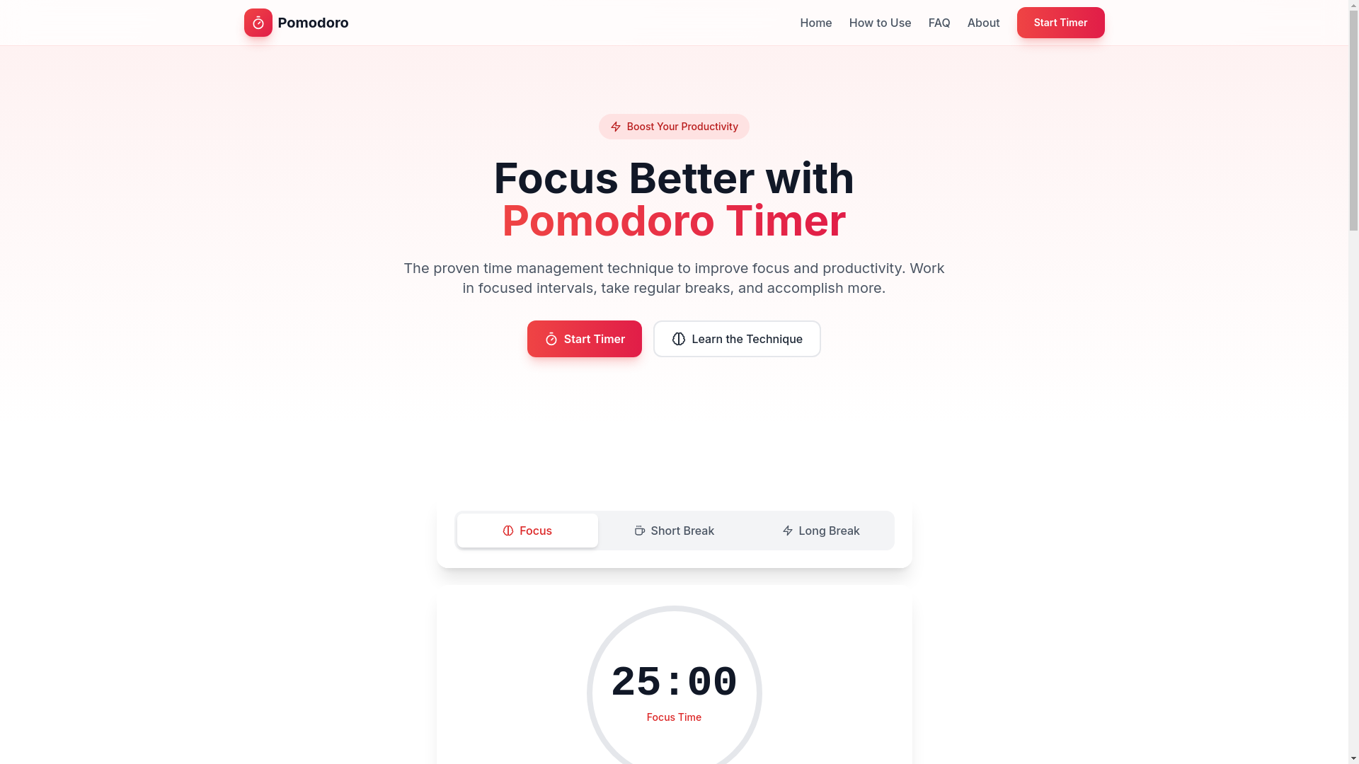 website screenshot of https://pomodoro-timer-5b7.pages.dev/