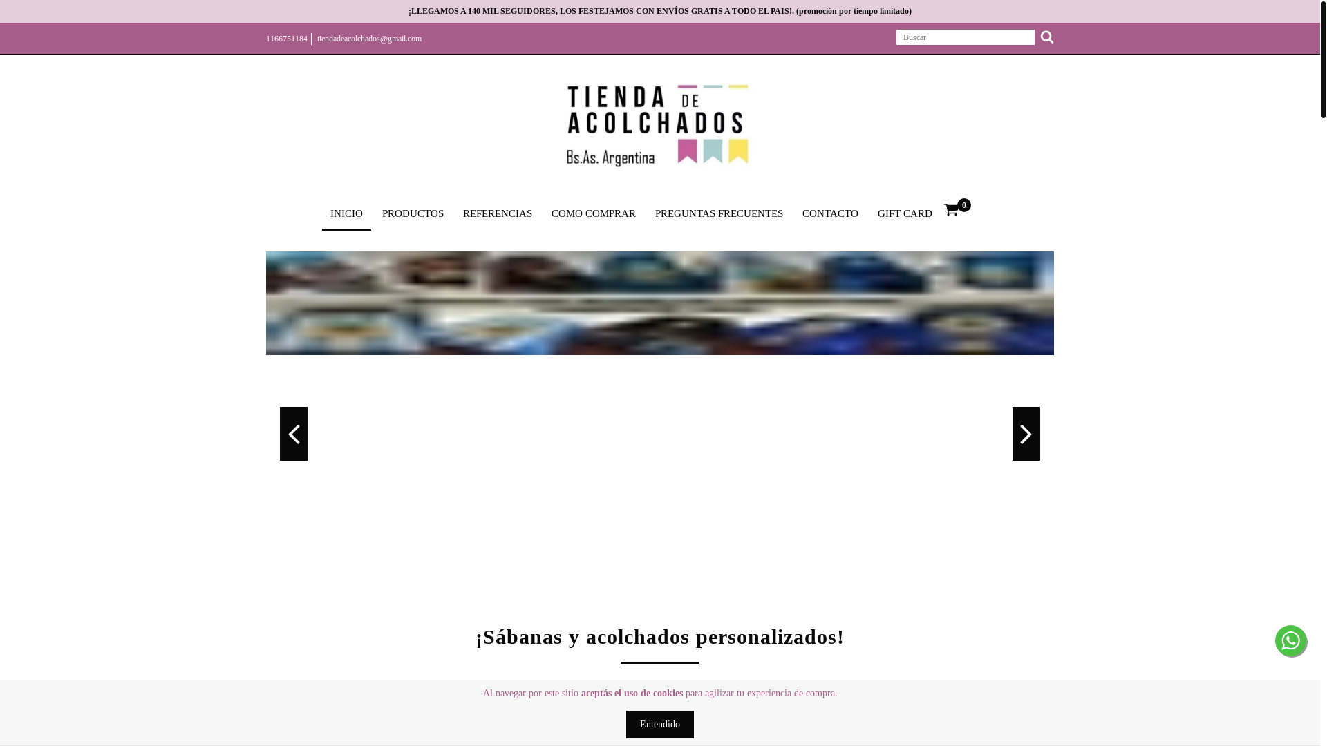 website screenshot of https://tiendadeacolchados.sbs/