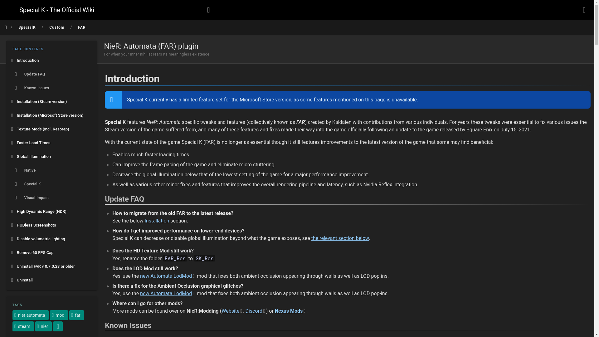 website screenshot of https://wiki.special-k.info/SpecialK/Custom/FAR