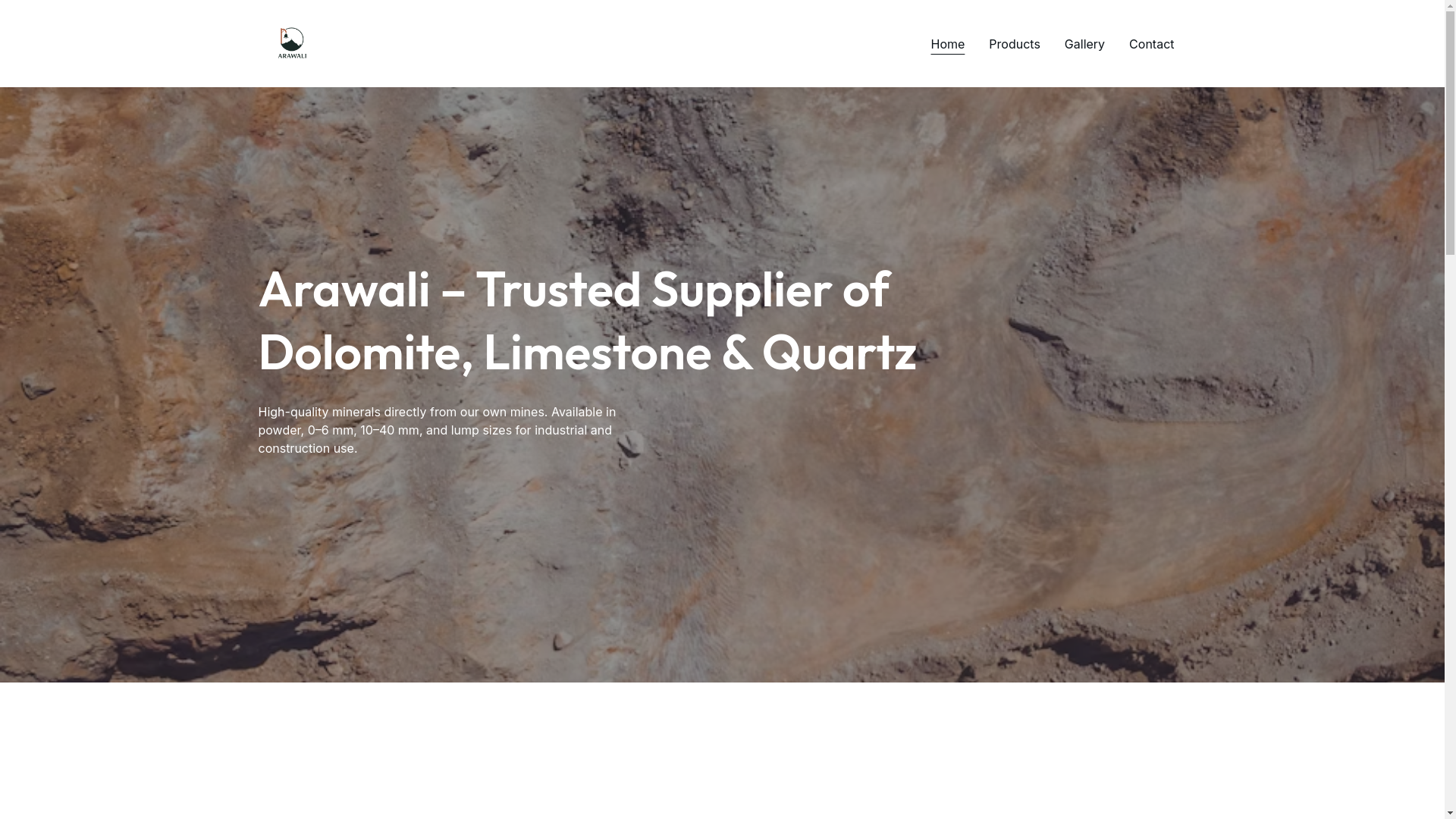 website screenshot of https://arawalidolomite.com/