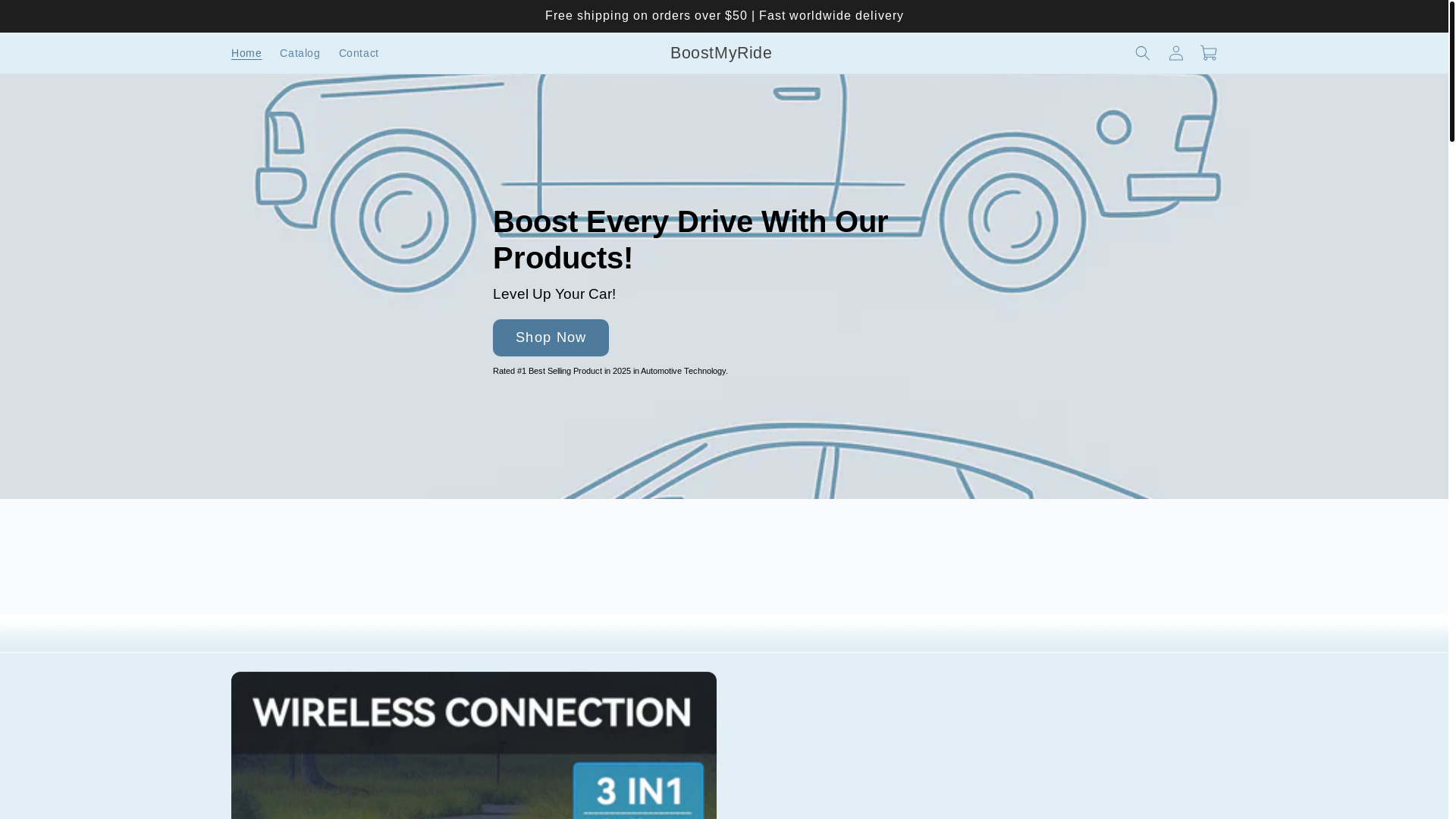 website screenshot of https://boostmyride.shop/
