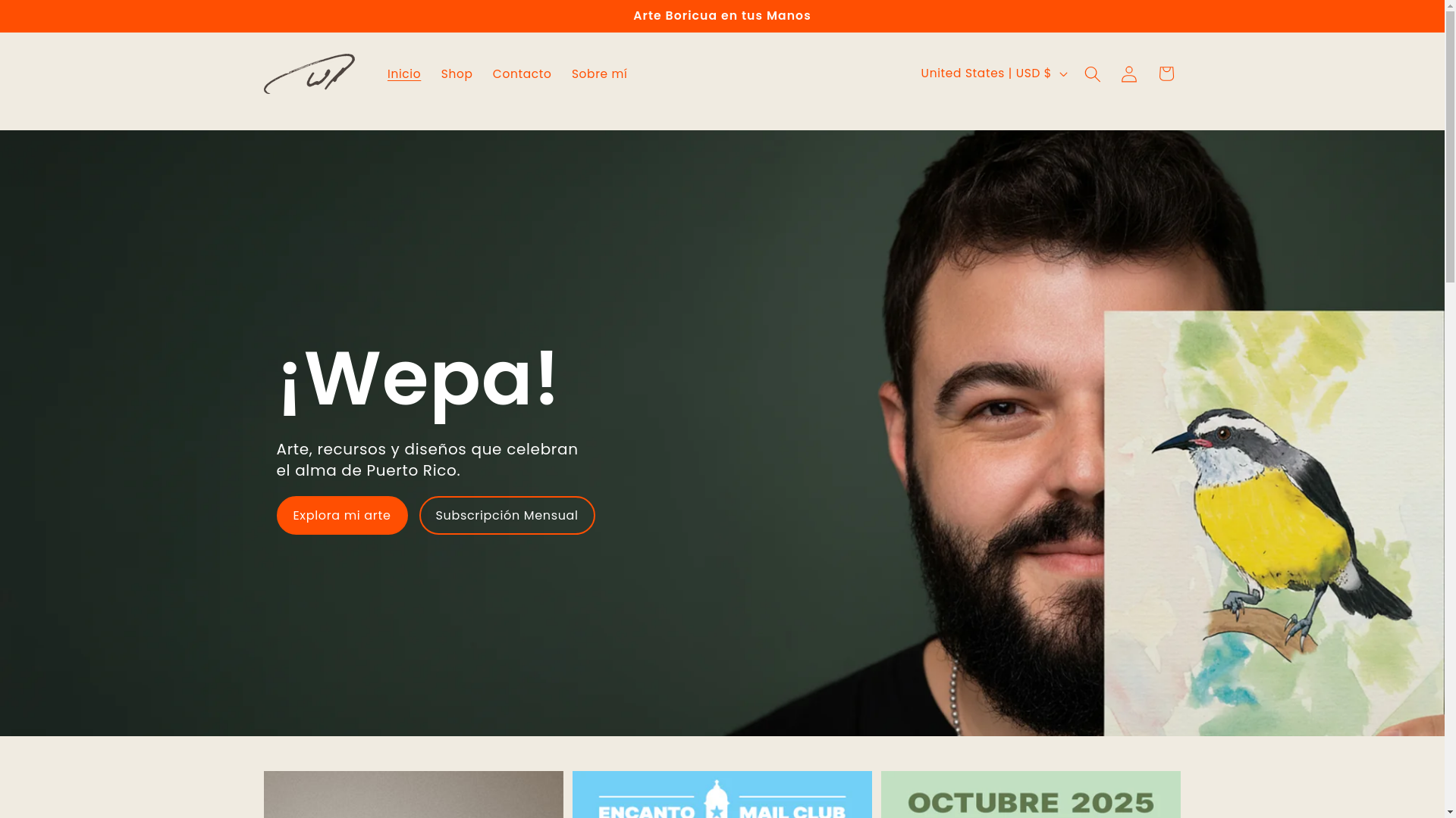 website screenshot of https://encantomailclub.com/