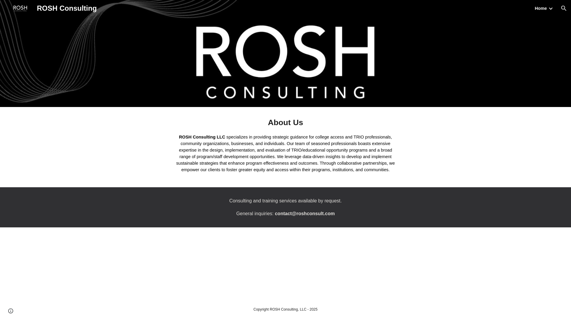 website screenshot of https://roshconsult.net/