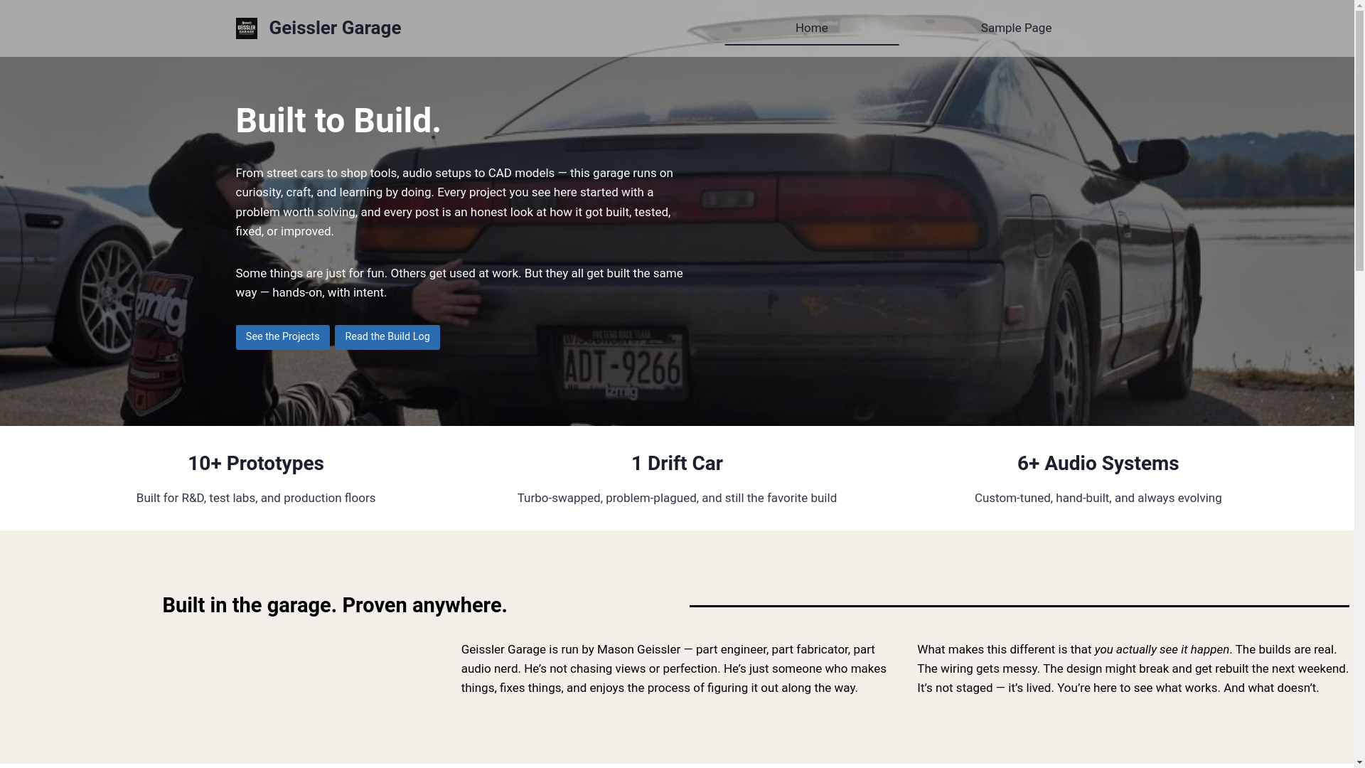 website screenshot of https://geisslergarage.com/
