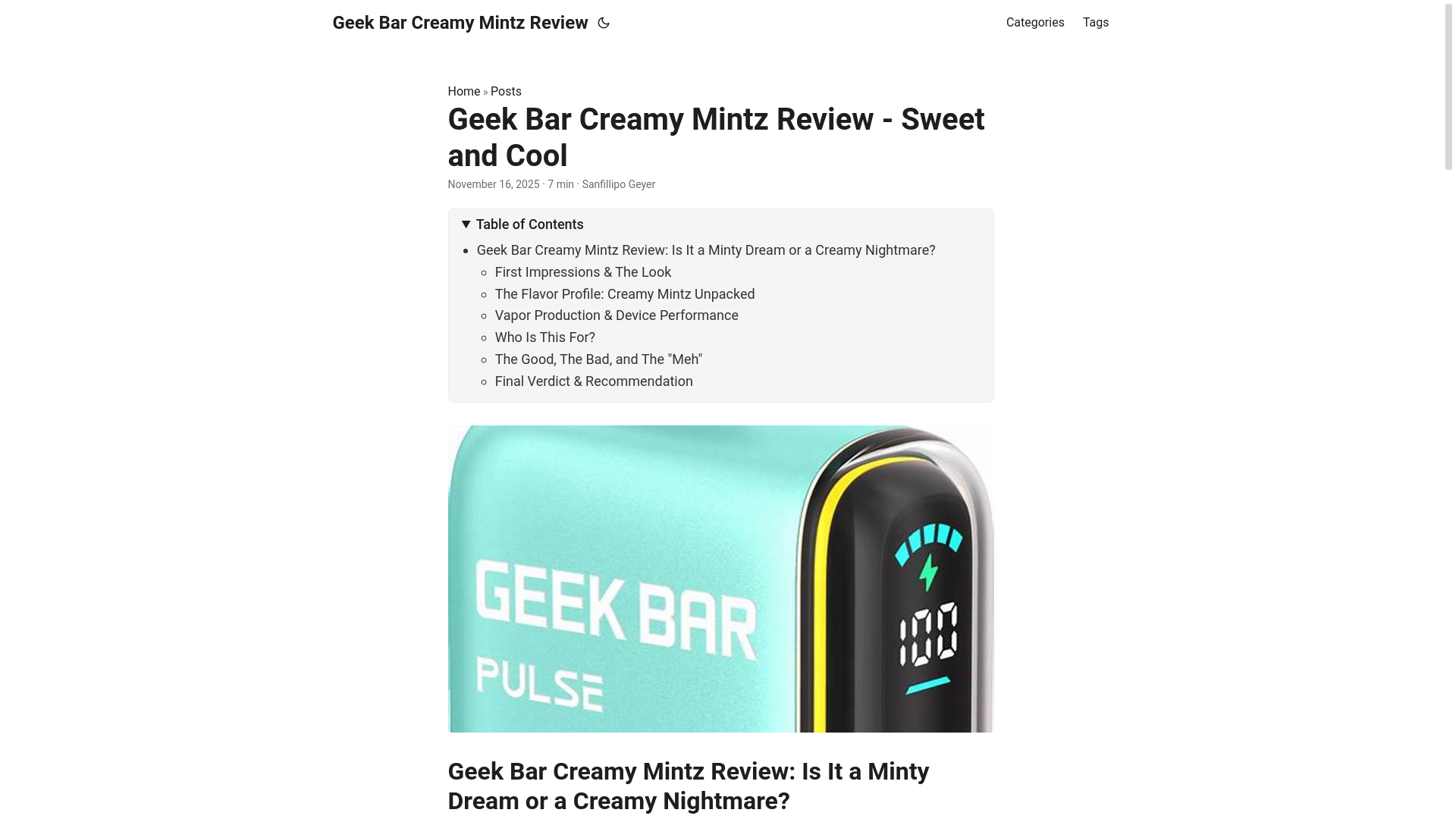 website screenshot of https://geekbarcreamymintzreview2.pages.dev/