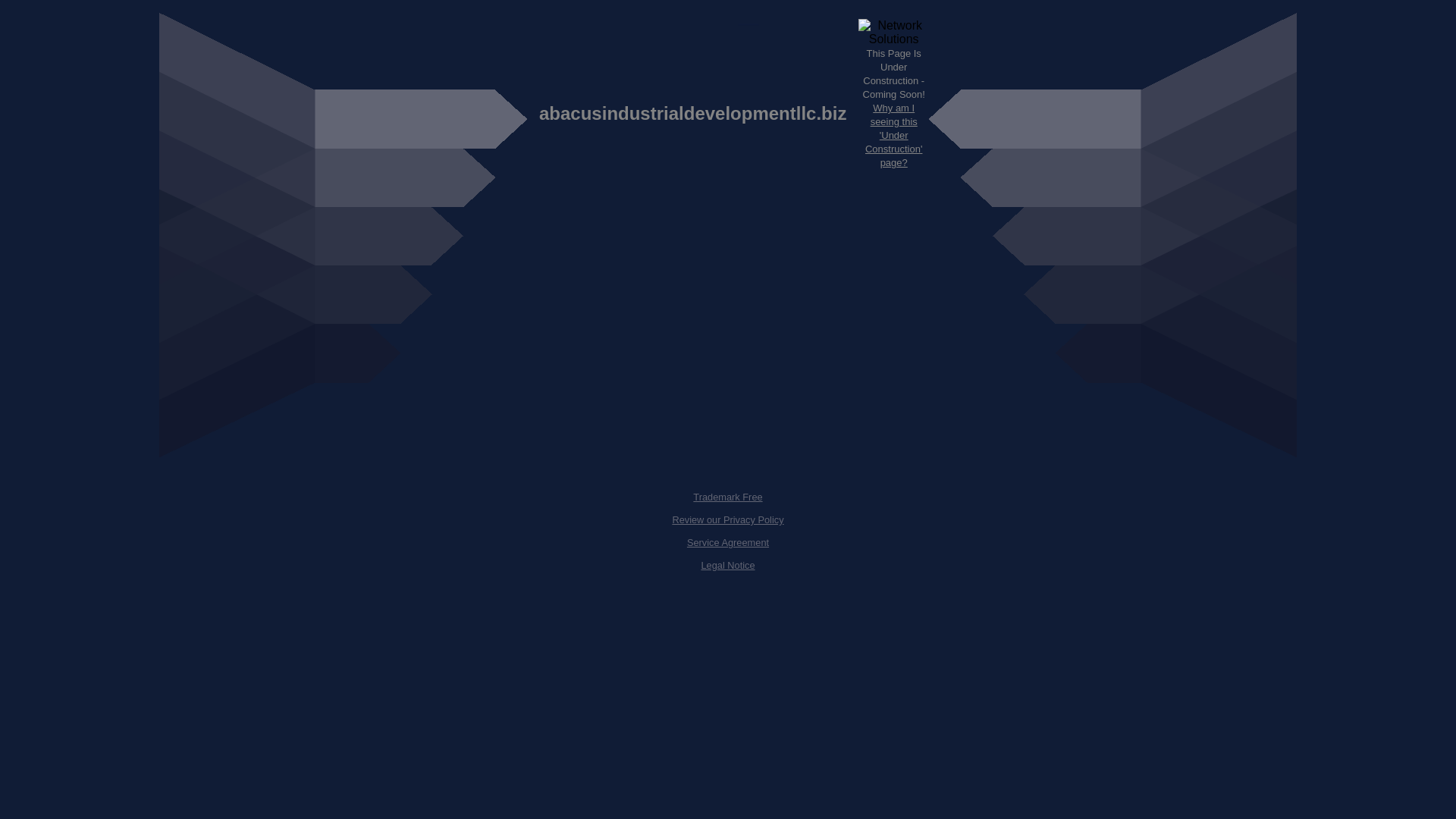 website screenshot of https://abacusindustrialdevelopmentllc.biz/