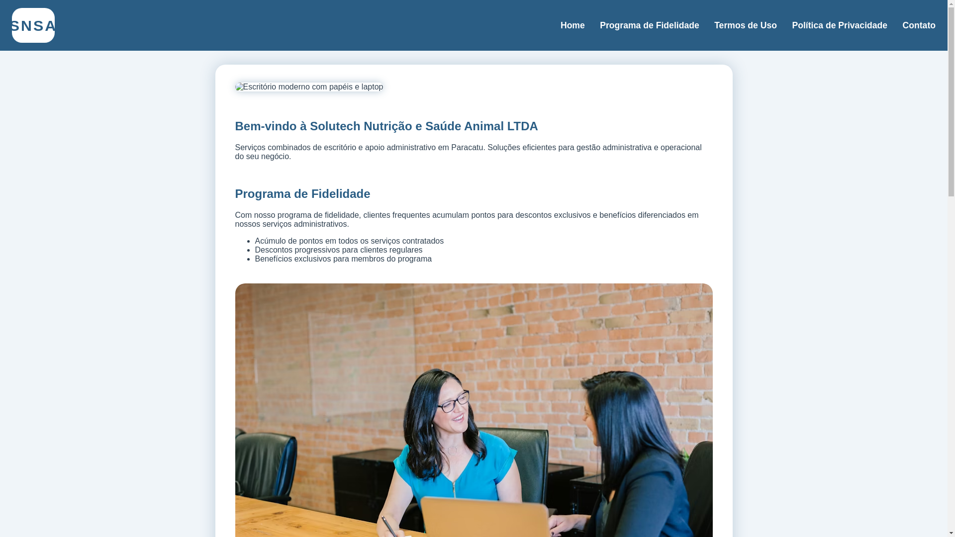 website screenshot of https://solutech.click/