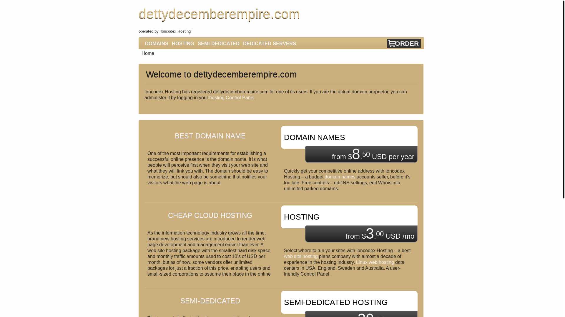 website screenshot of https://dettydecemberempire.com/