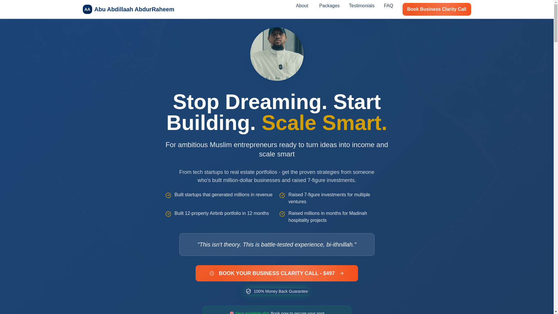 website screenshot of https://abuabdillaah.com/