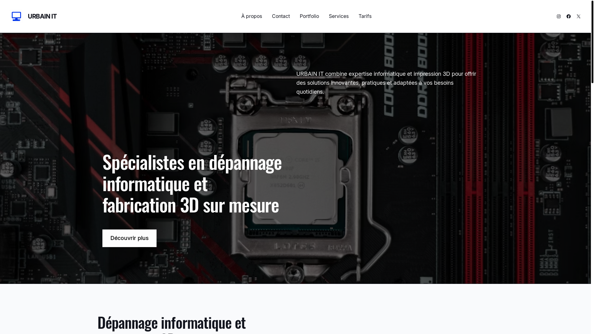 website screenshot of https://urbain-it.fr/
