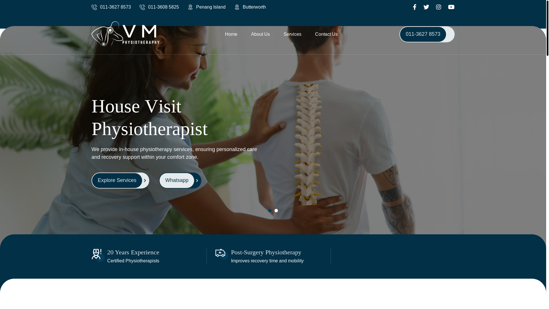 website screenshot of https://vmphysiopenang.com/