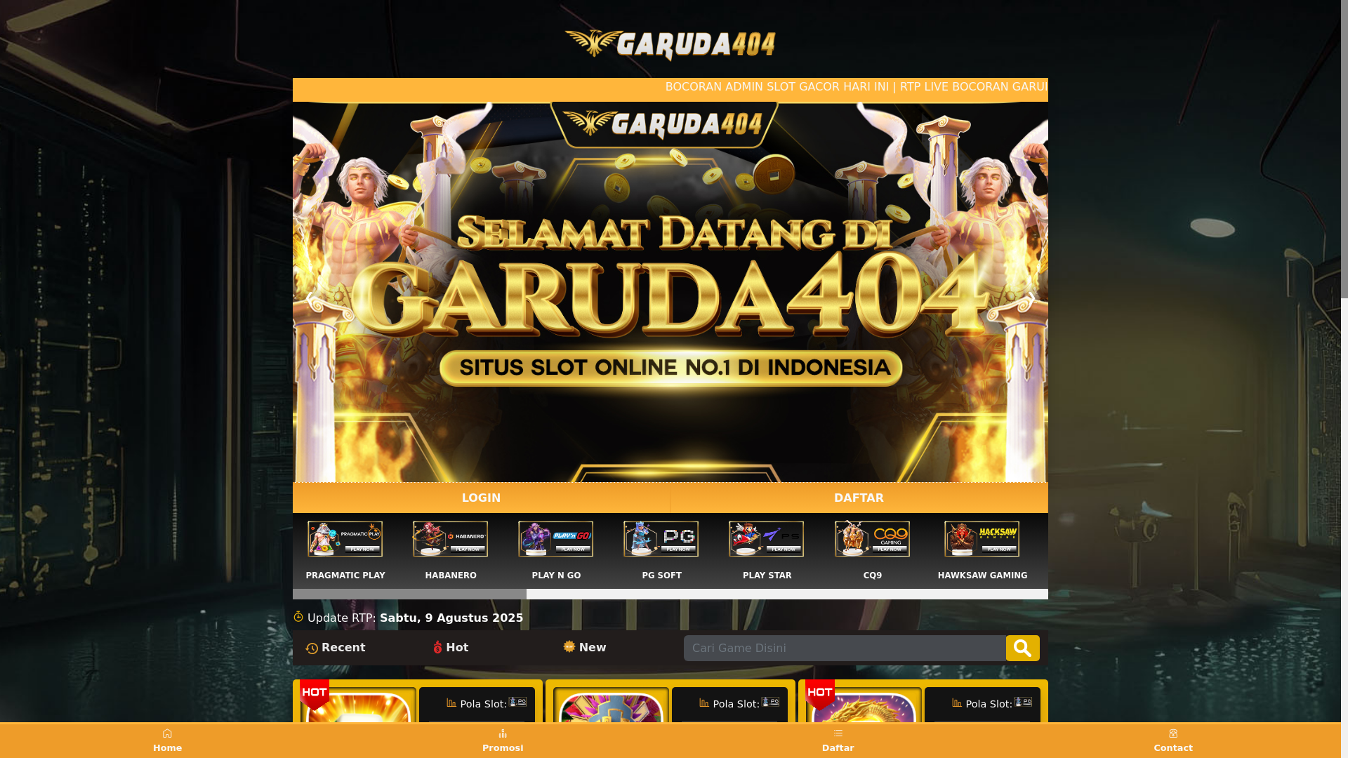 website screenshot of https://saintrtpgaruda.pro/