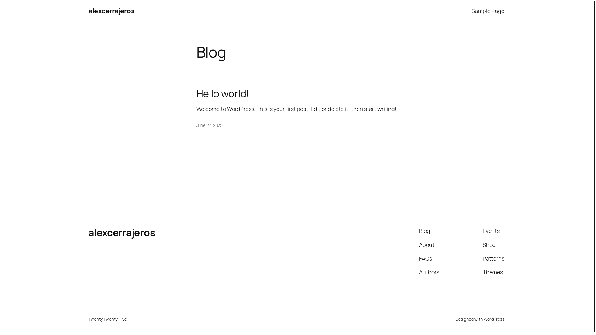 website screenshot of https://alexcerrajeros.es/