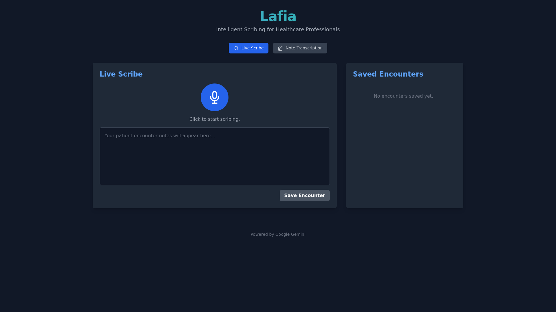 website screenshot of https://lafia-scribe.pages.dev/