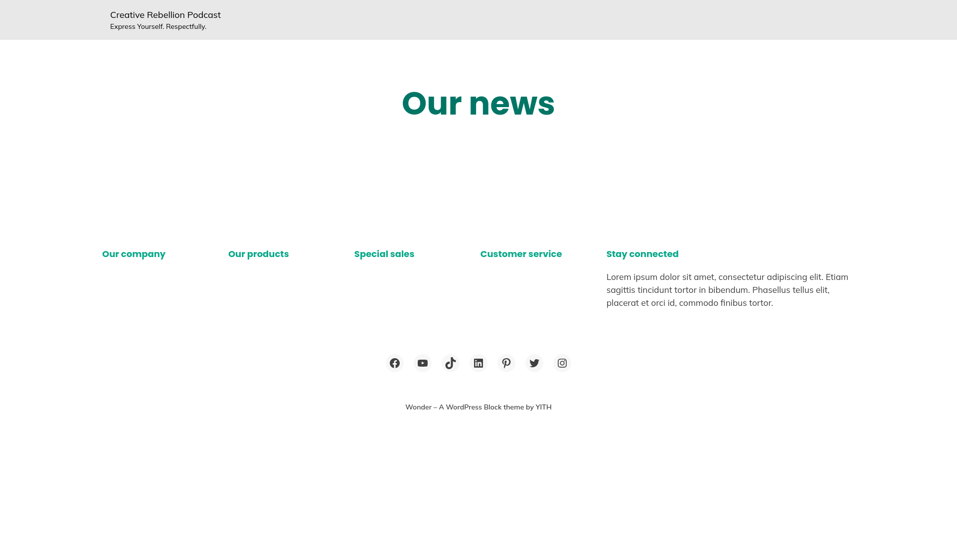 website screenshot of https://creativerebellionpodcast.com/