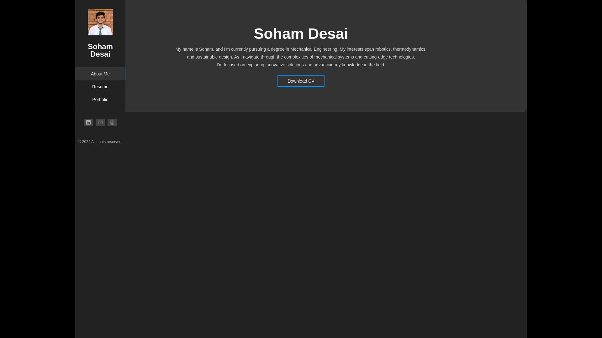 website screenshot of https://desaisoham.pages.dev/