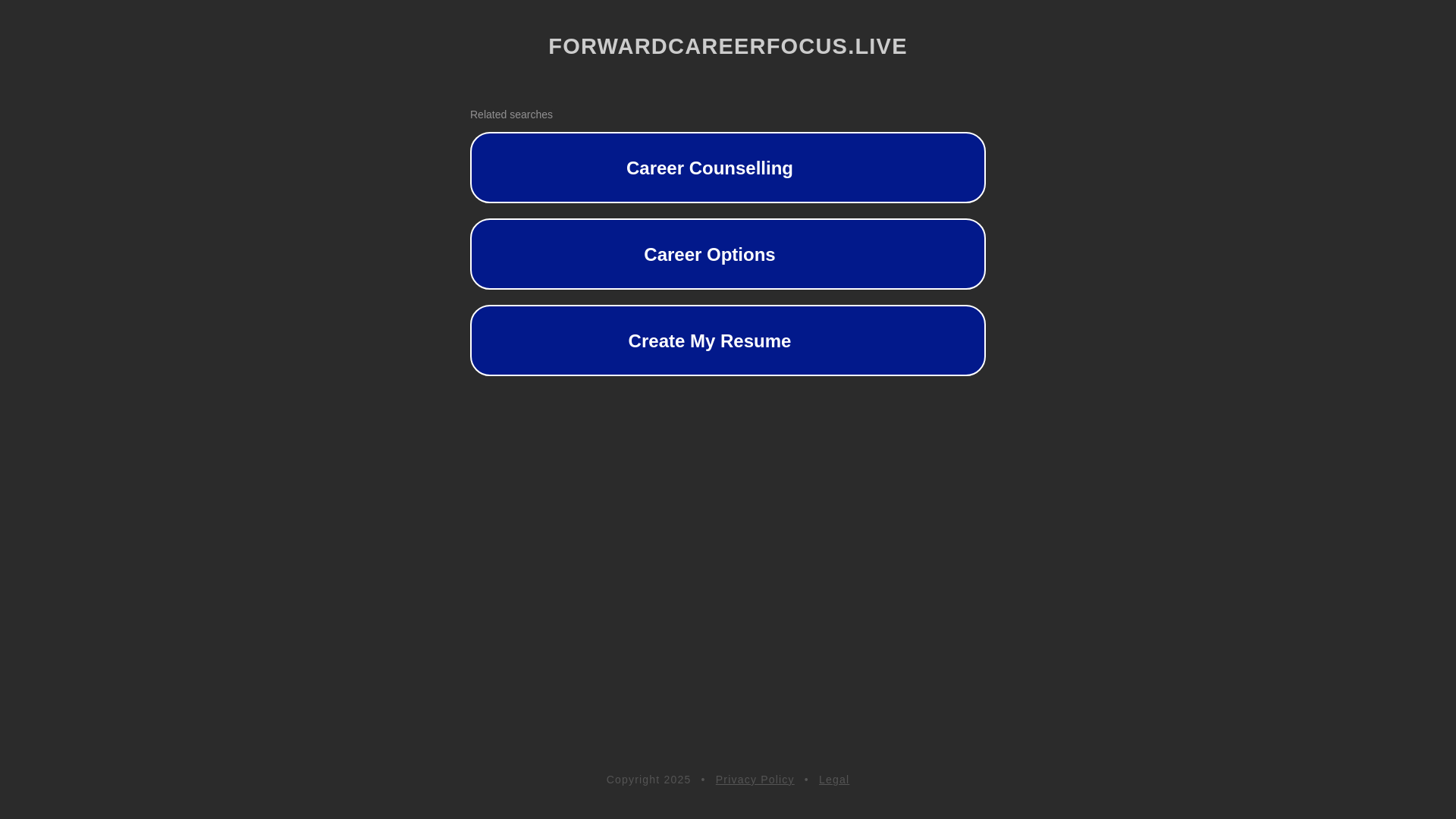 website screenshot of https://forwardcareerfocus.live/