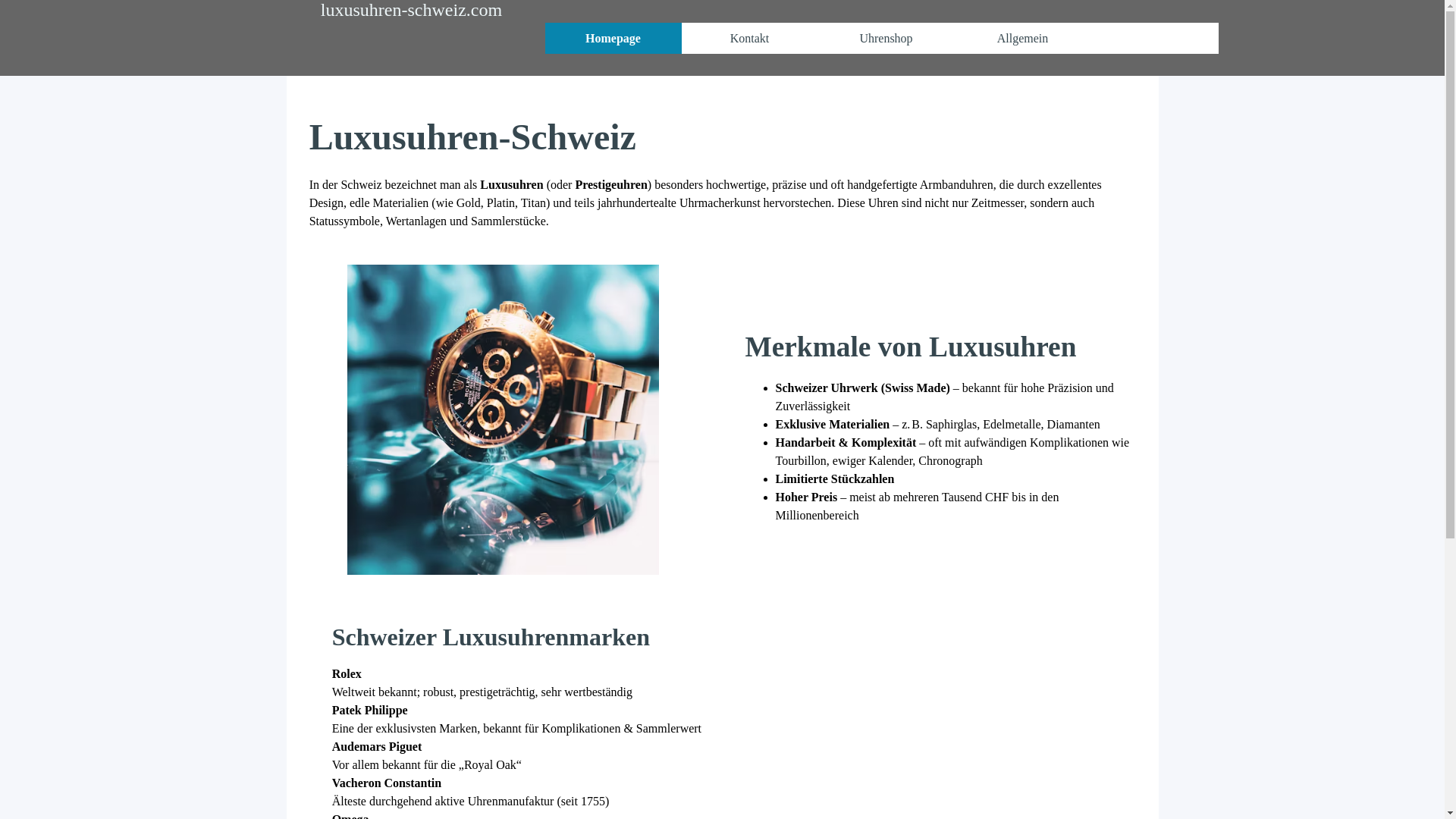website screenshot of https://luxusuhren-schweiz.com/