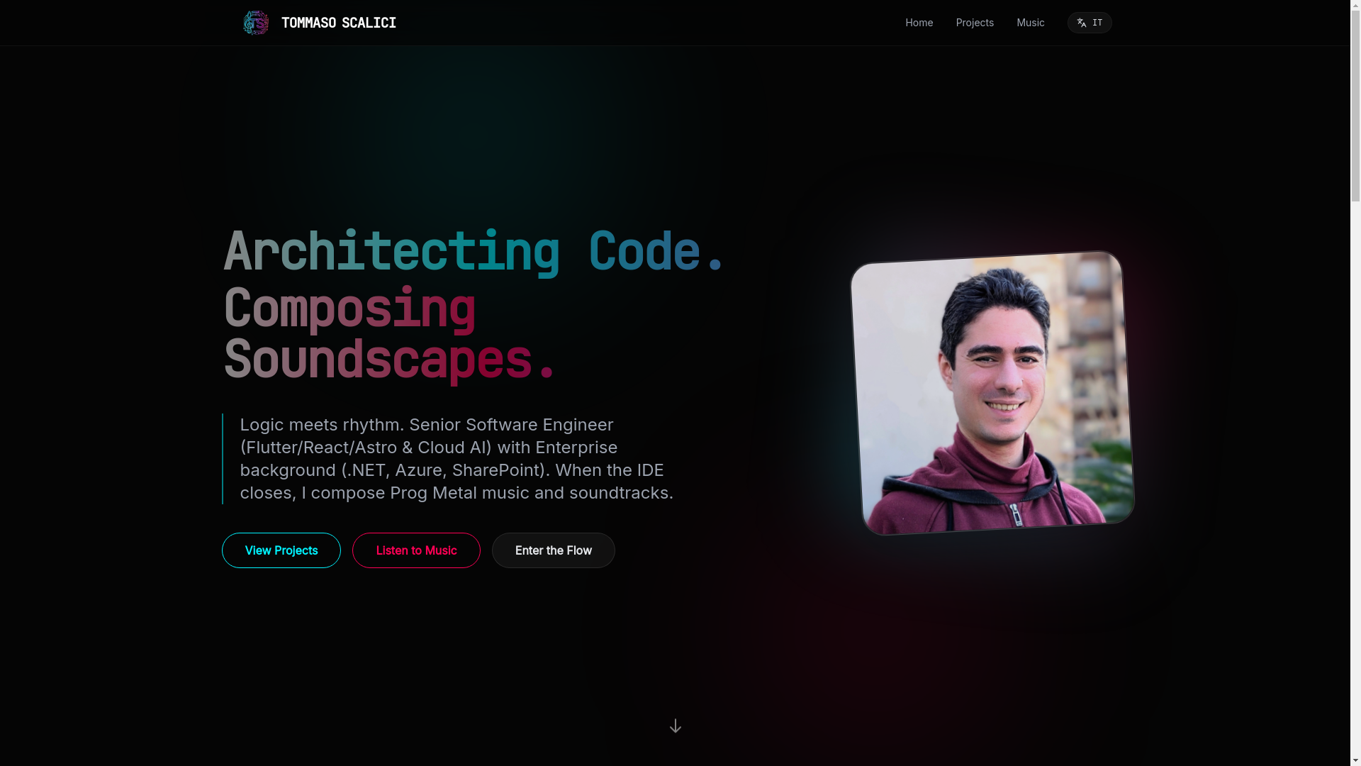 website screenshot of https://tommasoscalici.dev/