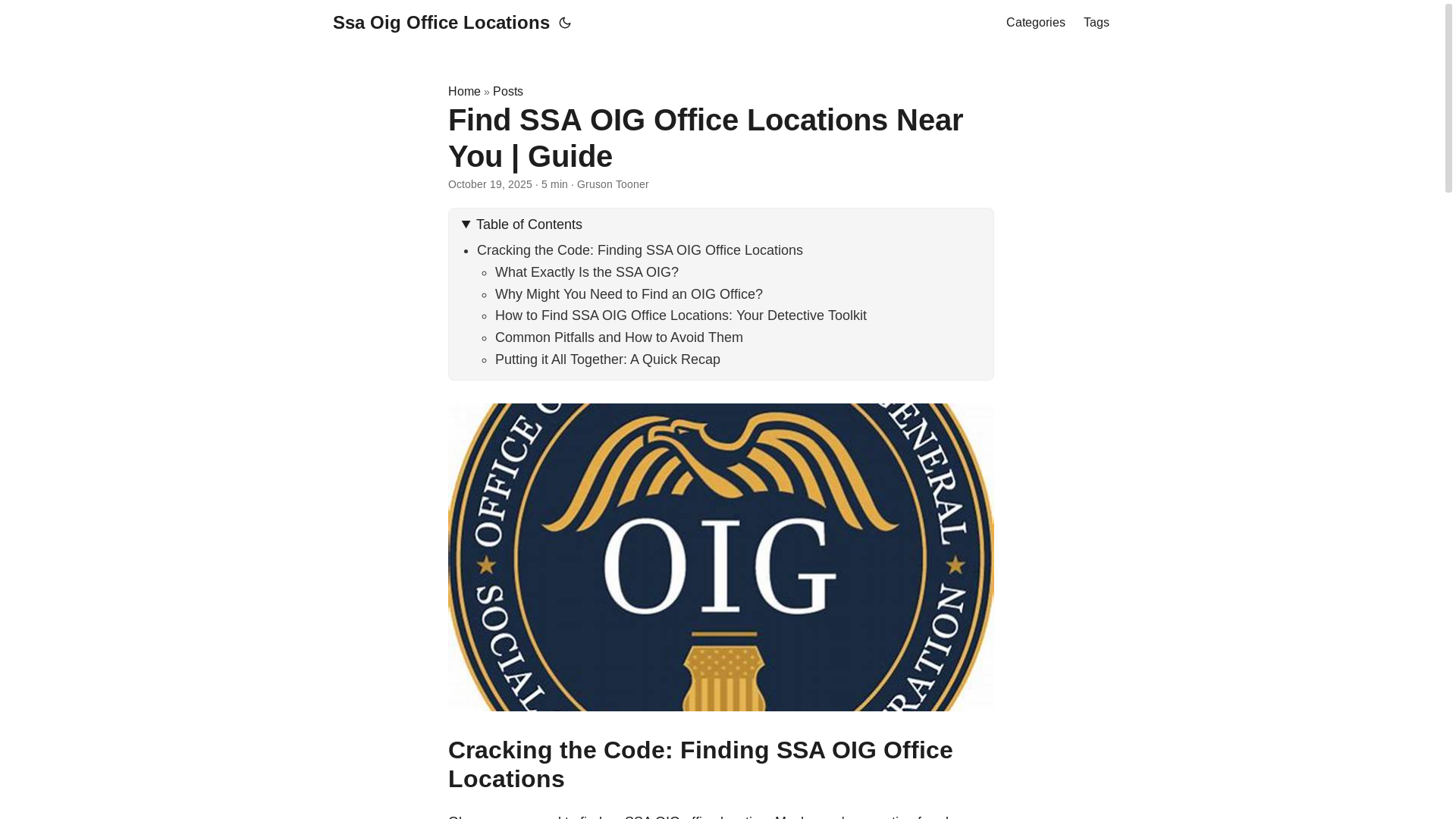 website screenshot of https://ssa-oig-office-locations.pages.dev/