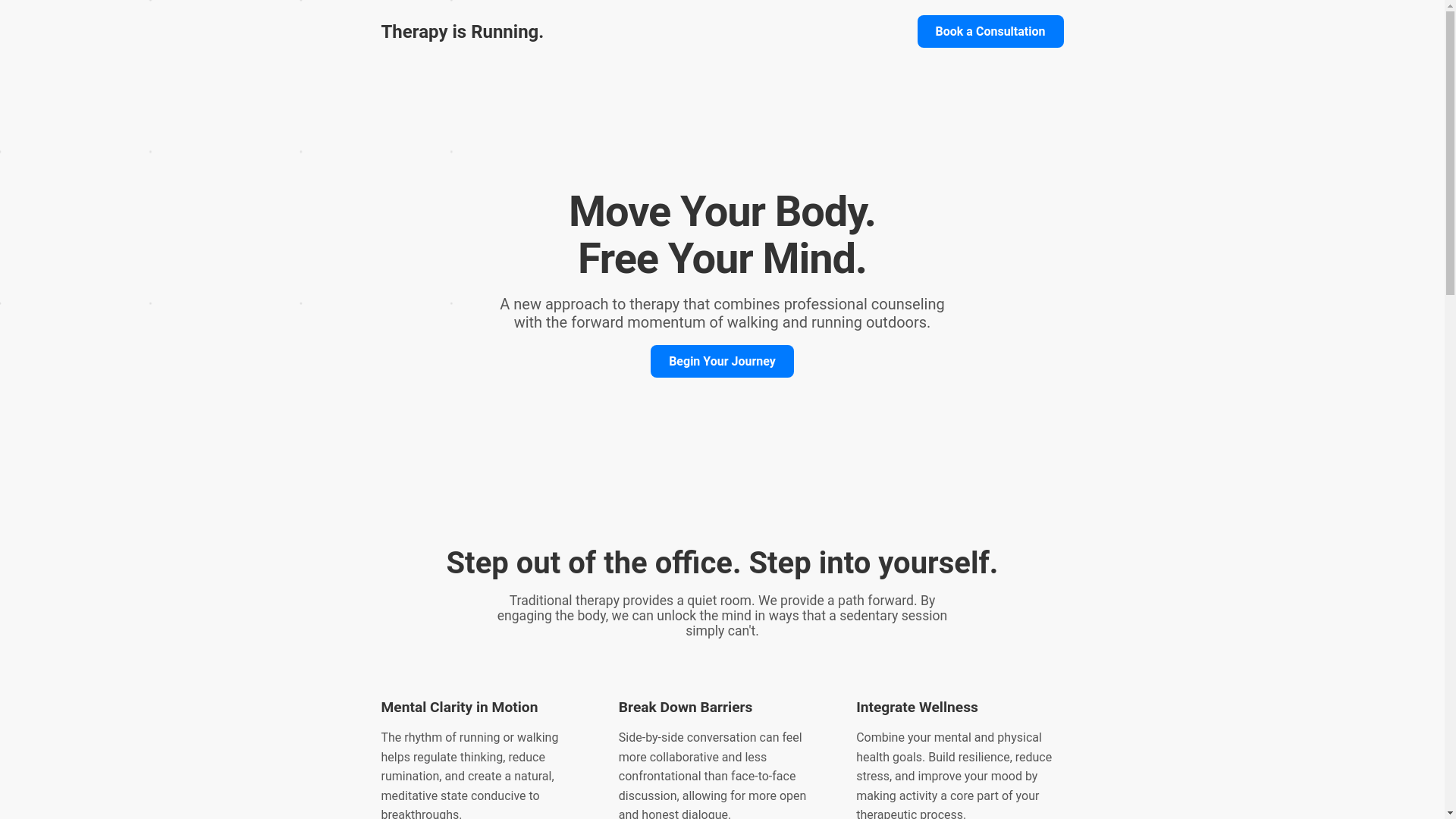 website screenshot of https://therapyisrunning.pages.dev/