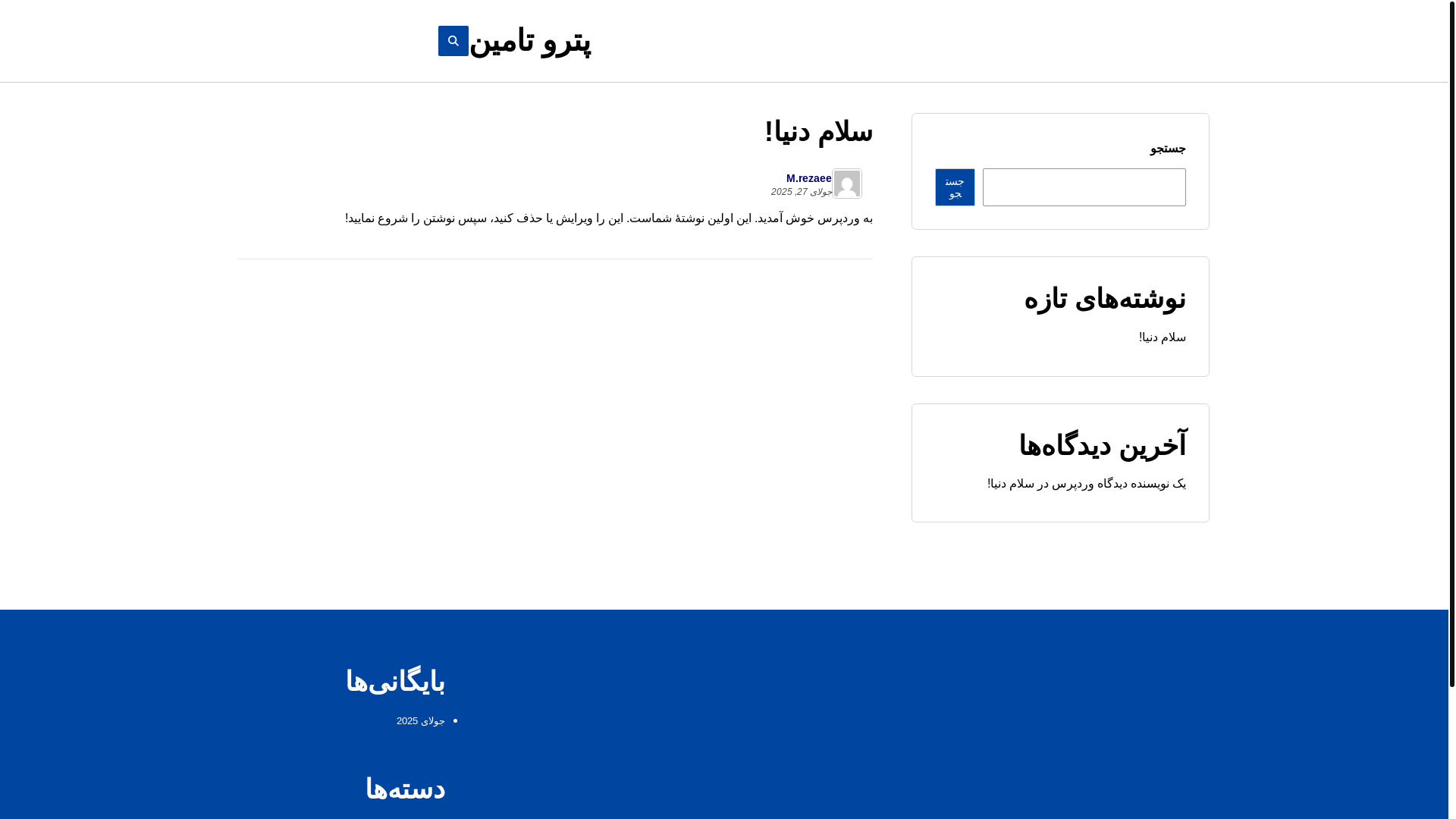 website screenshot of https://petro-tamin.com/