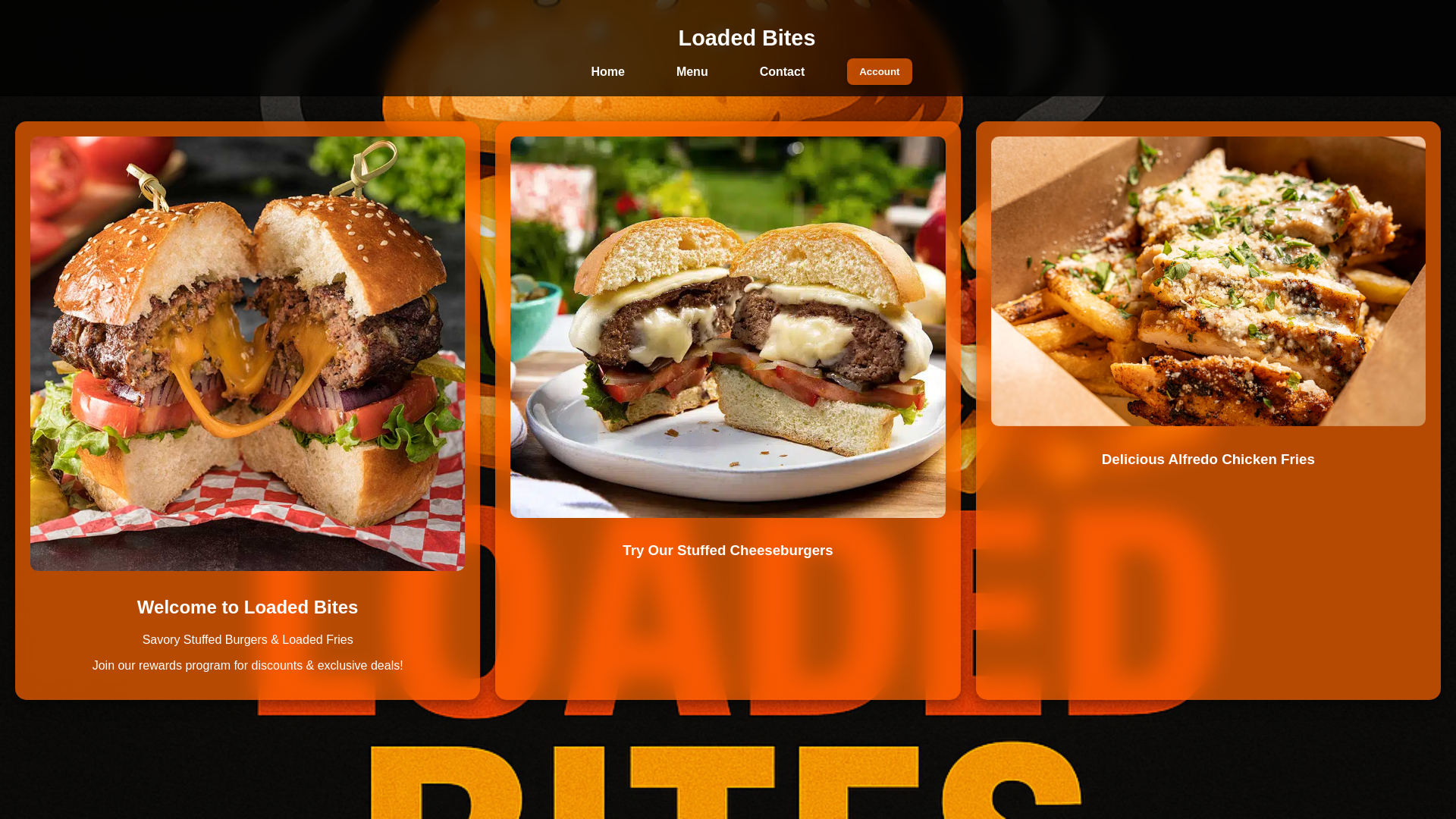 website screenshot of https://loadedbites.store/
