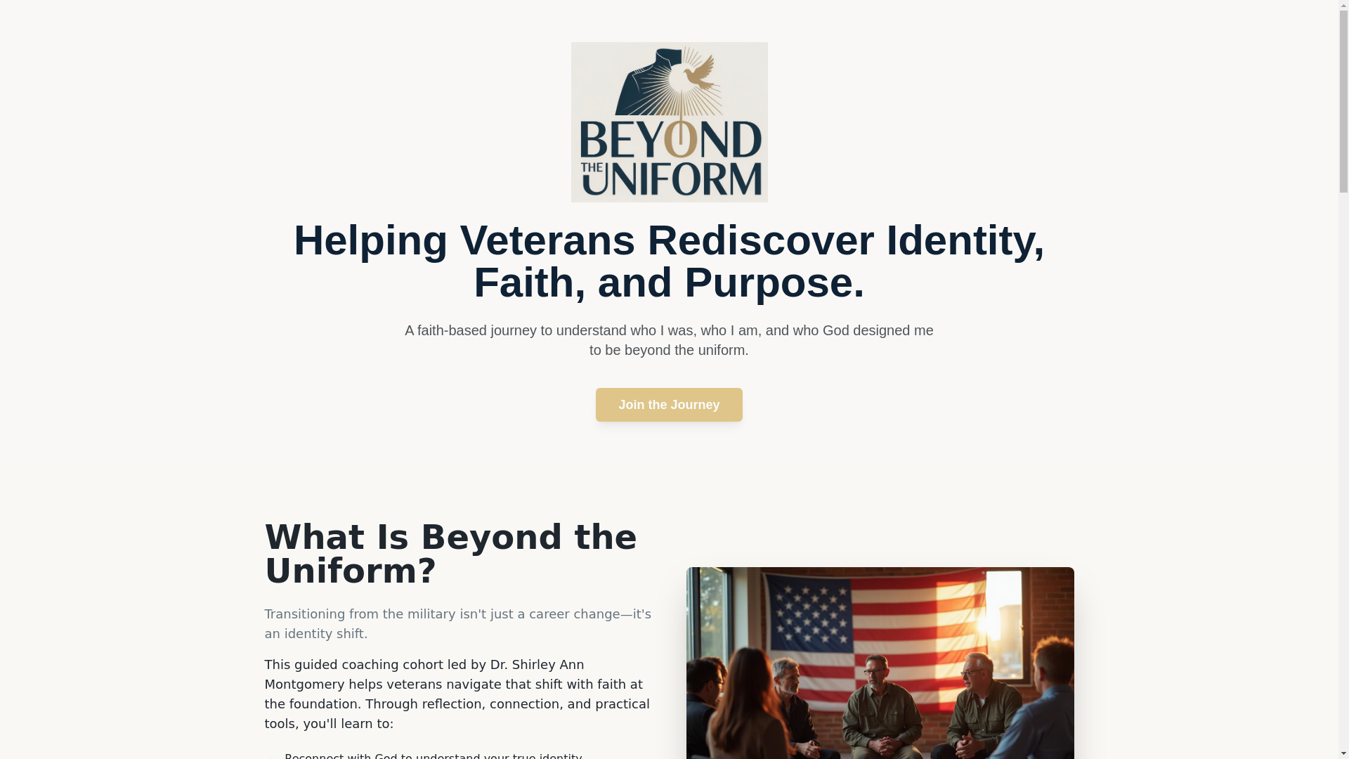website screenshot of https://beyondtheuniformsc.com/