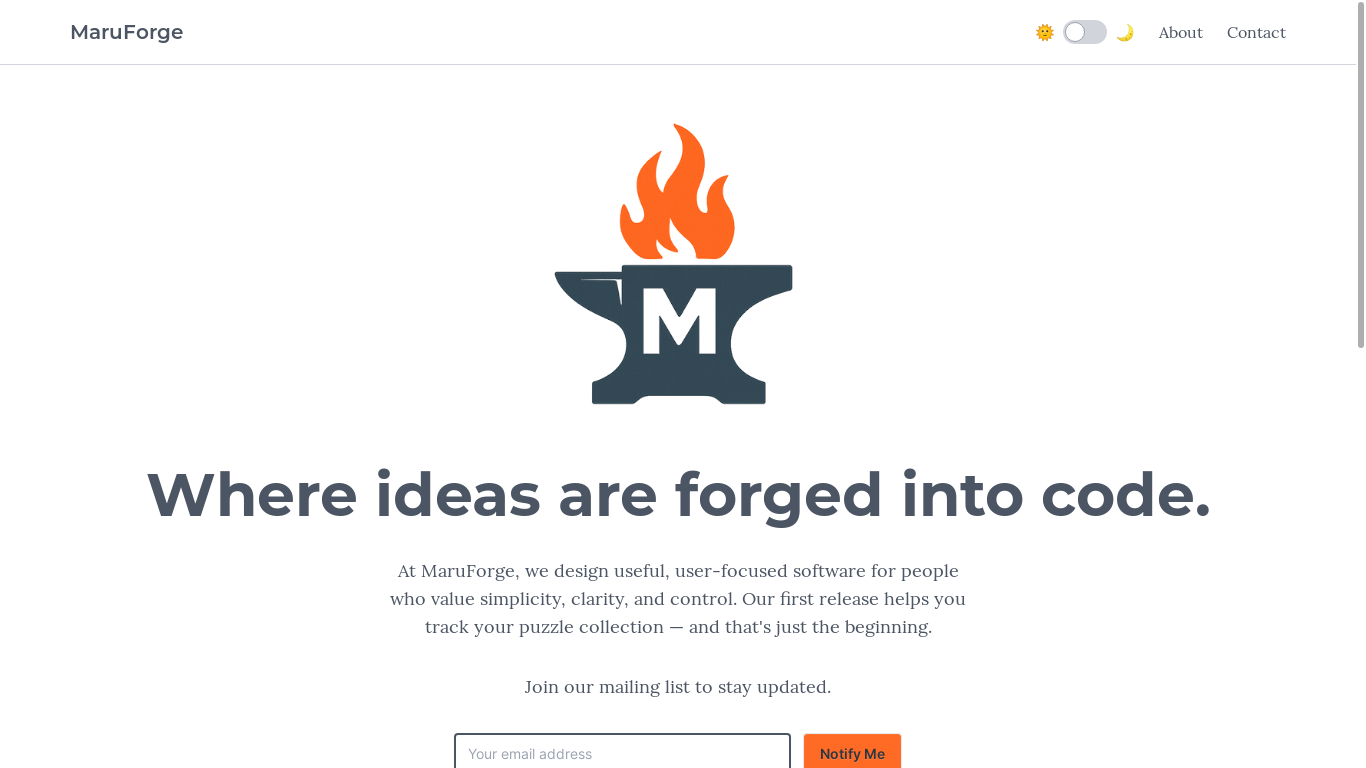 website screenshot of https://maruforge.store/