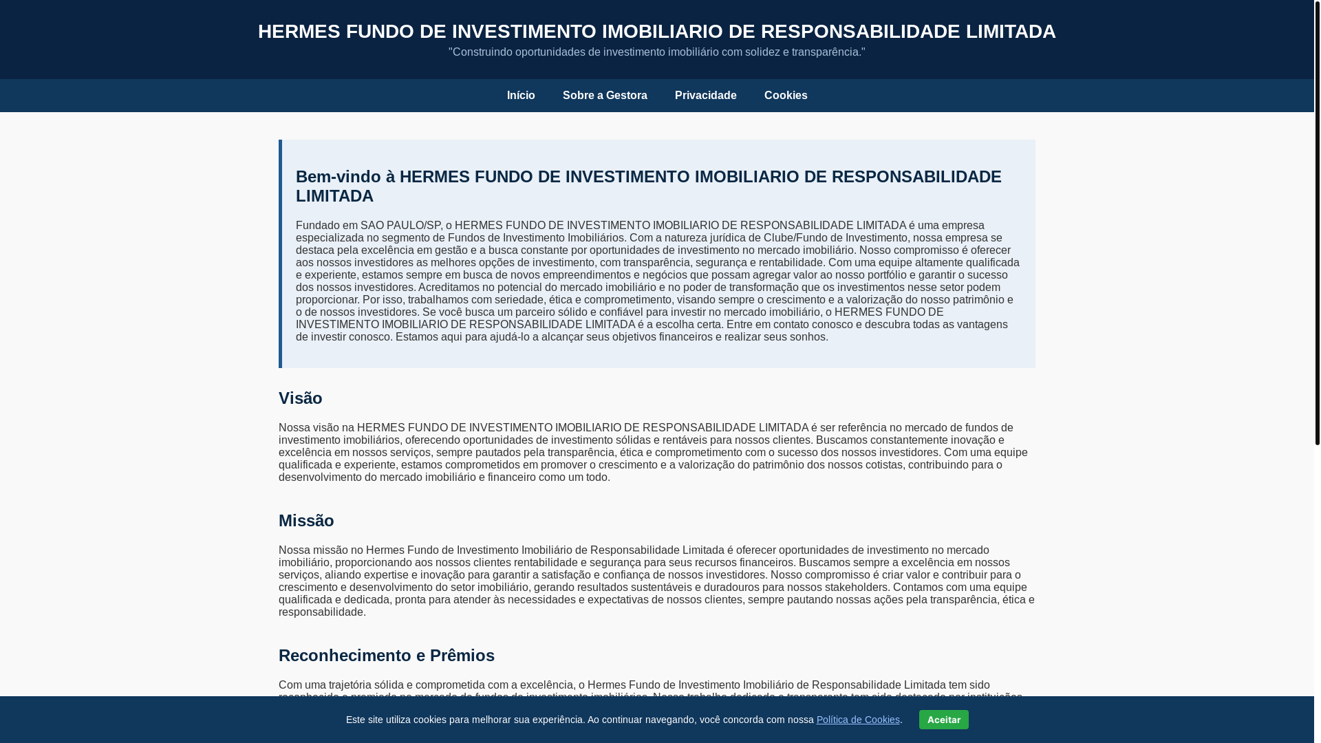 website screenshot of https://hermesfundoinvestfii.site/