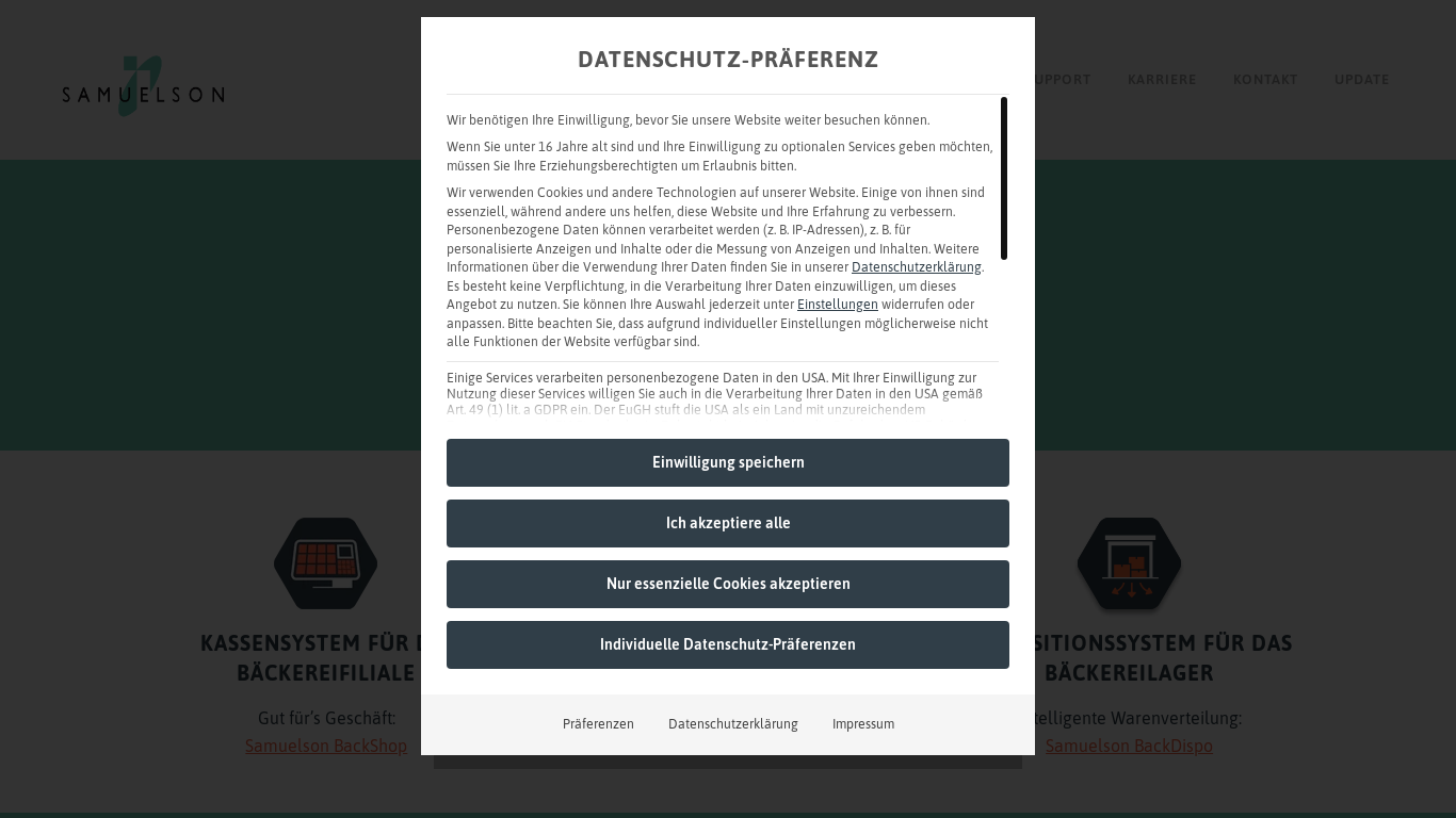 website screenshot of https://www.samuelson.de/