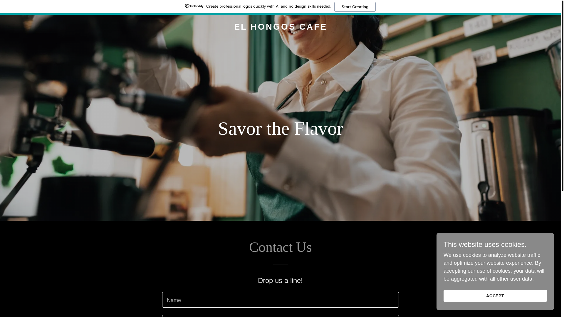 website screenshot of https://elhongoscafe.com/