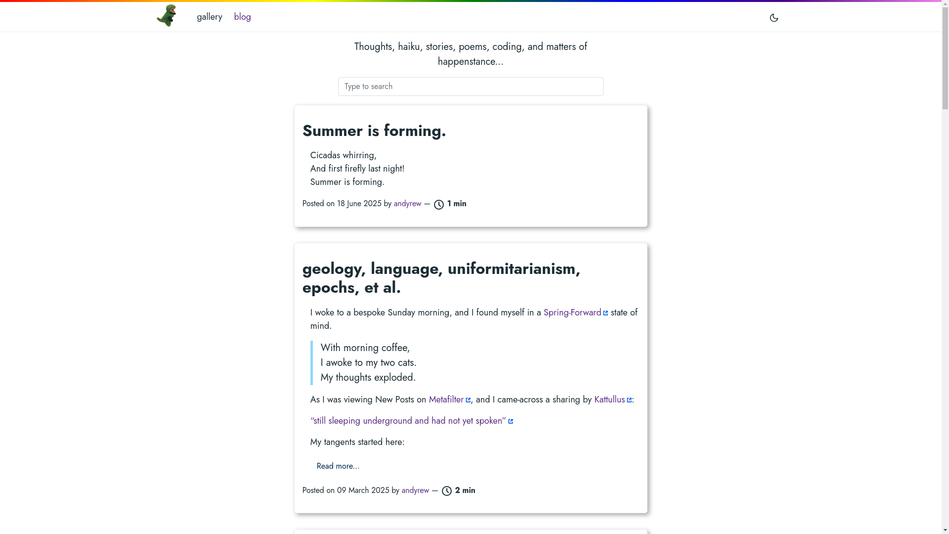 website screenshot of https://andyrew.info/blog/