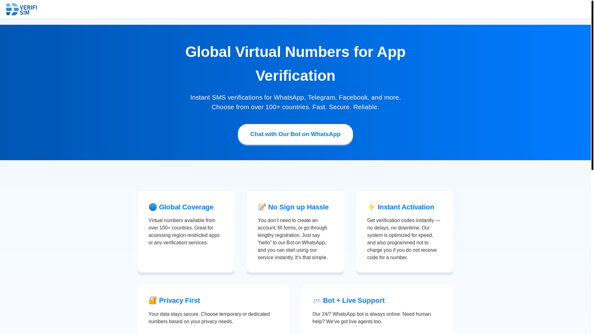 website screenshot of https://verifisim.live/