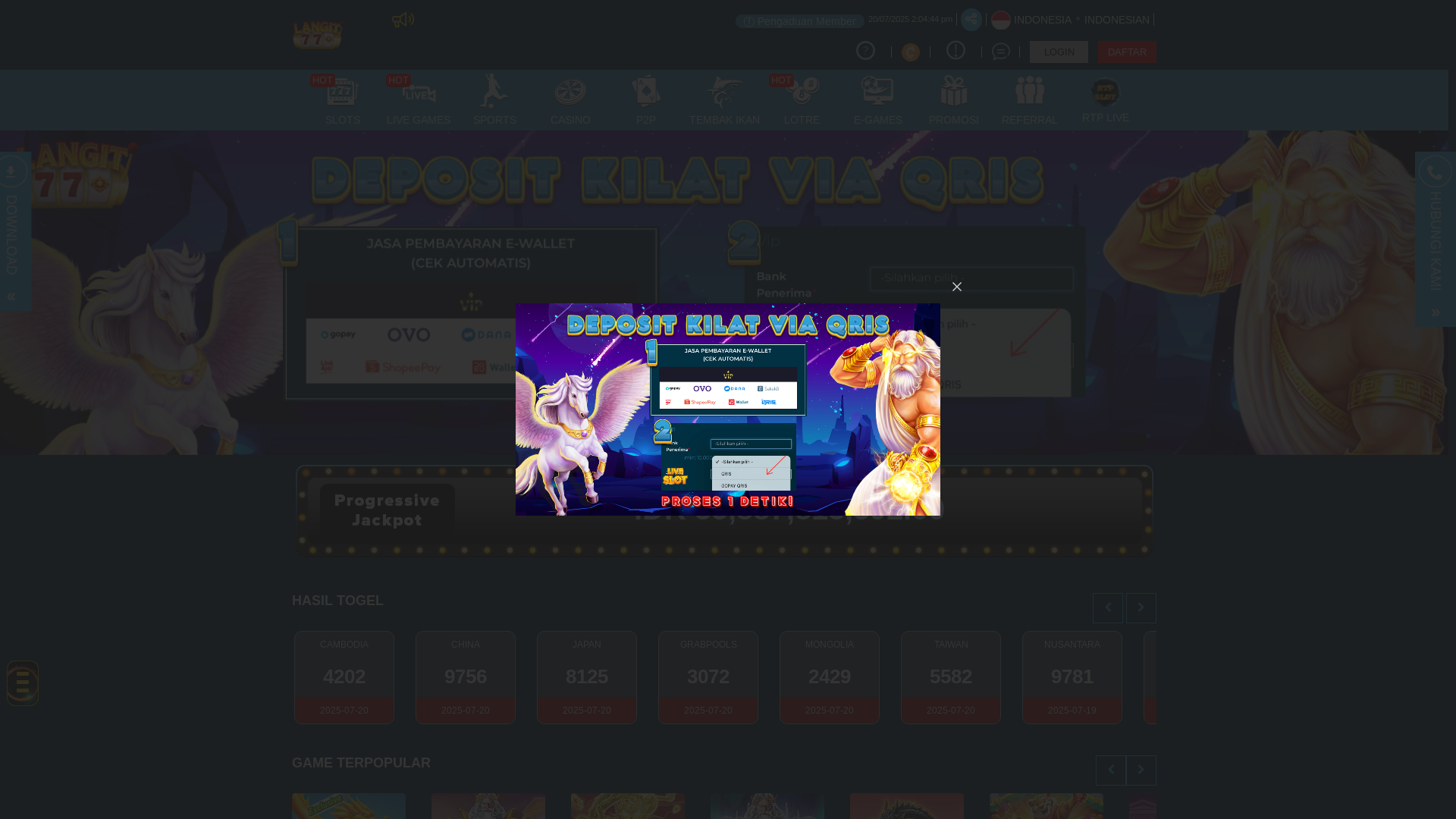 website screenshot of https://langit77created.net/