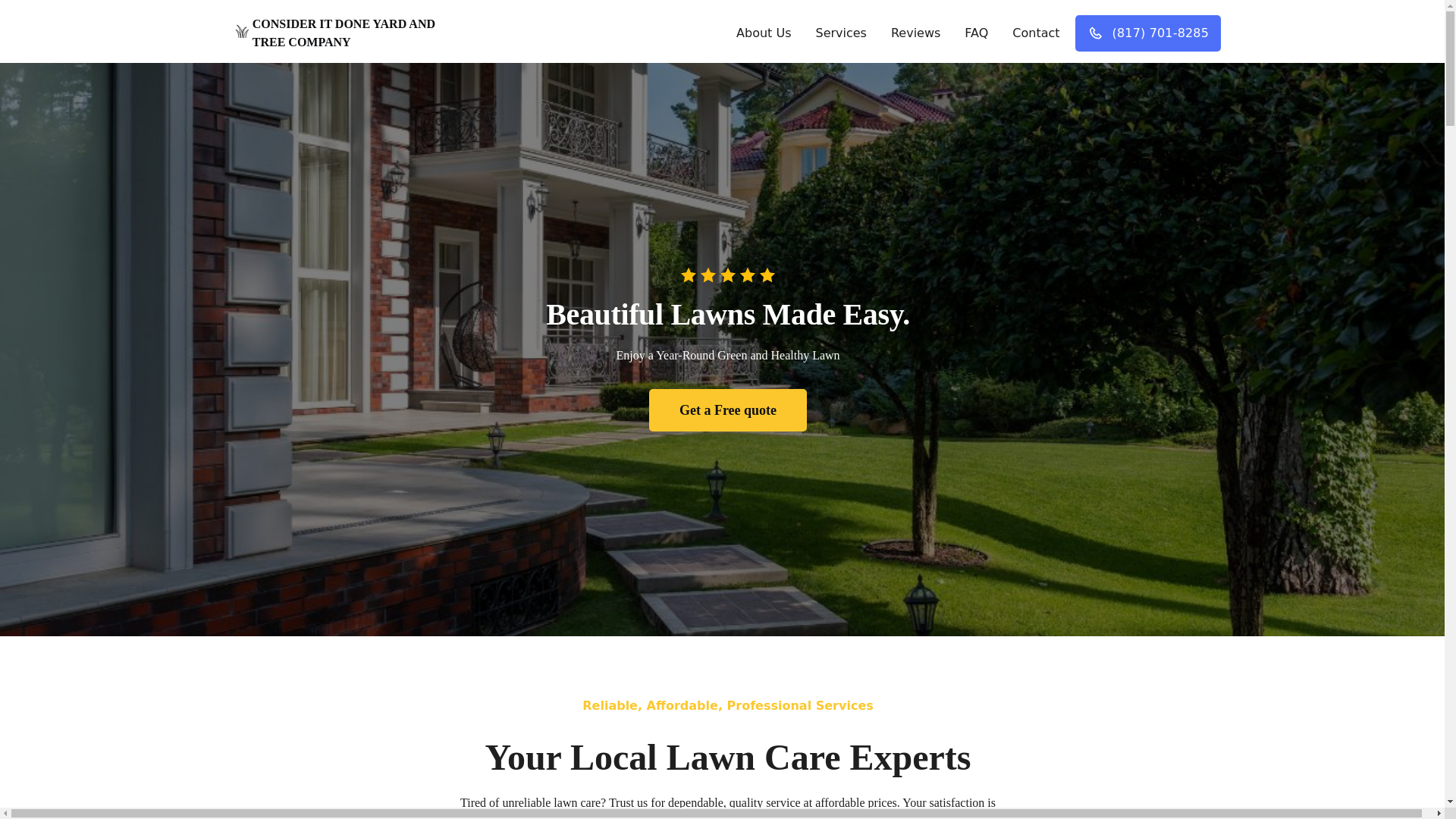 website screenshot of https://consideritdoneyardandtree.com/