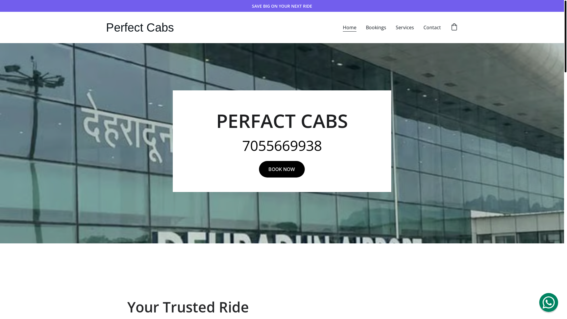 website screenshot of https://perfectcabs.online/