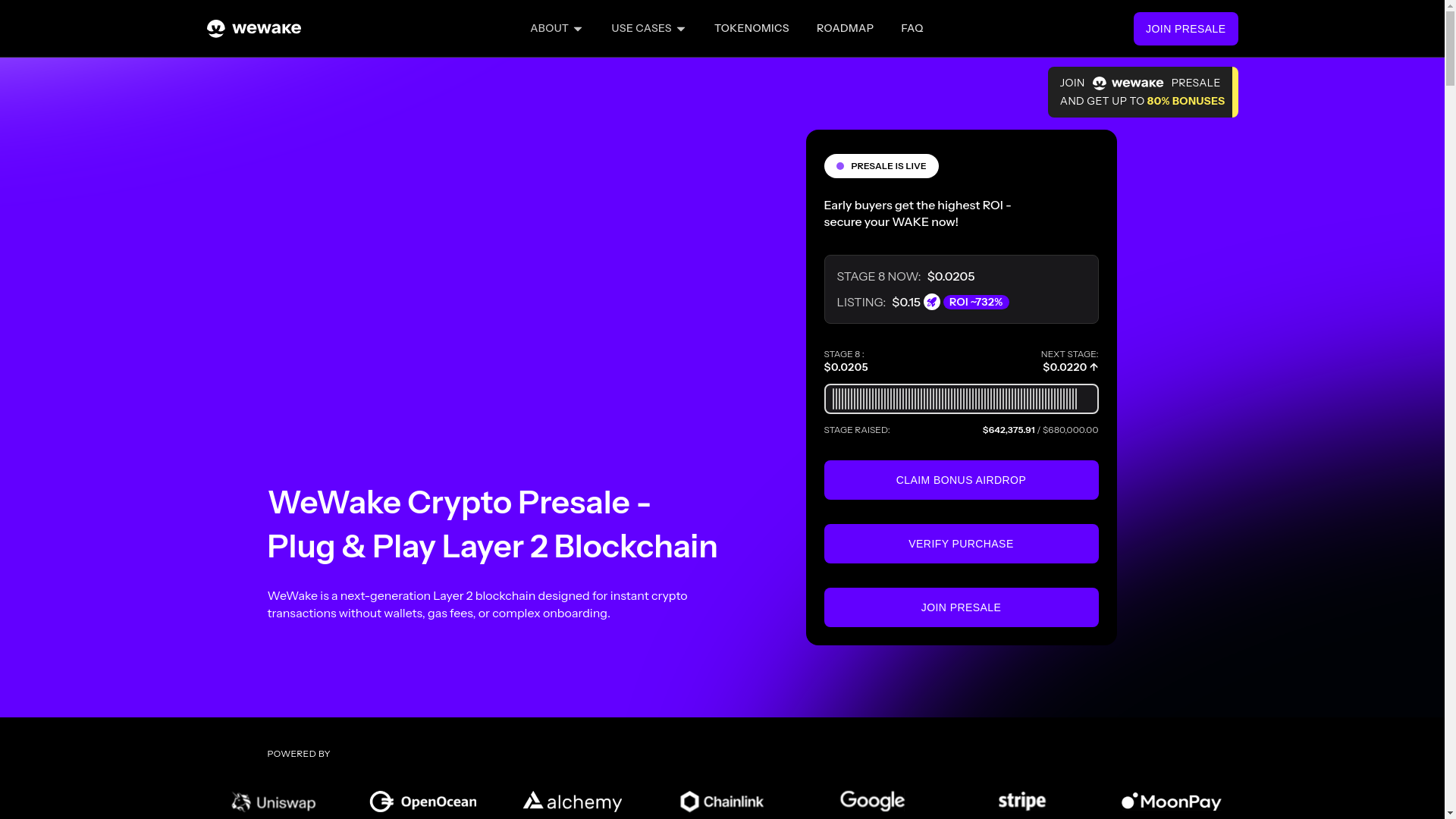 website screenshot of https://wewake-finance.pages.dev/