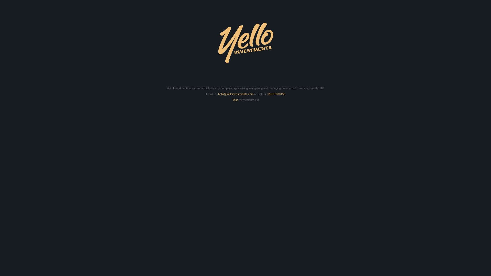 website screenshot of https://yelloinvestments.com/