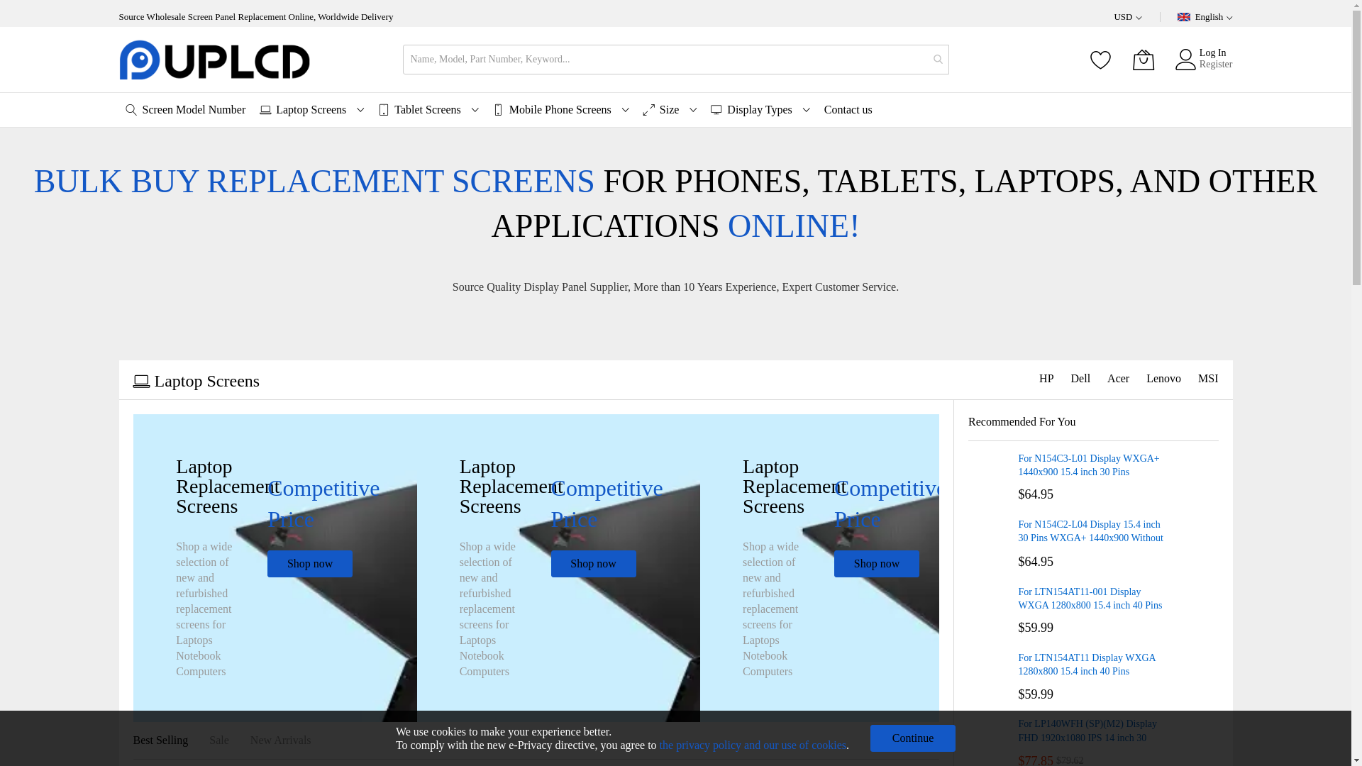 website screenshot of https://uplcd.com/