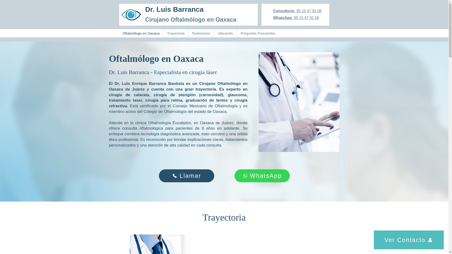 website screenshot of https://oftalmologooaxaca.com/