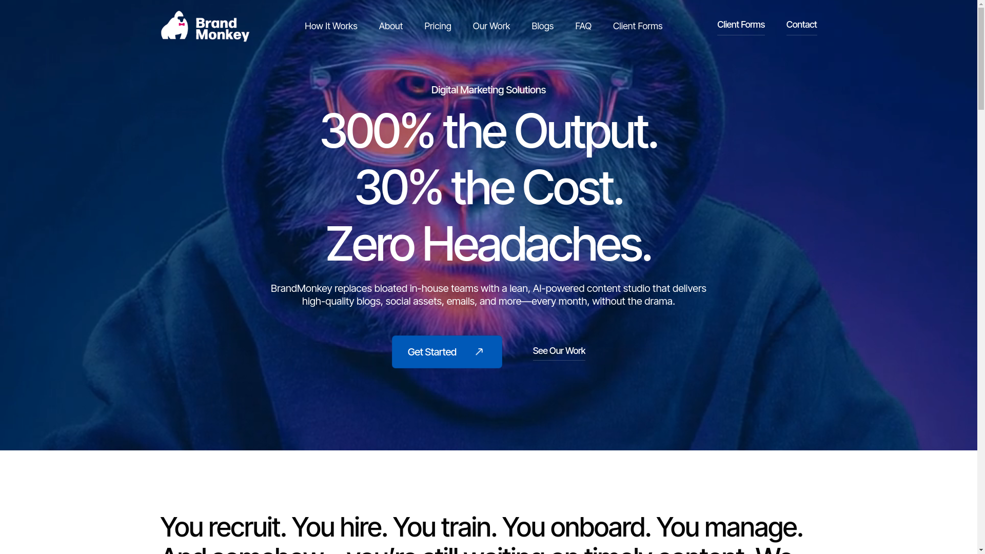 website screenshot of https://getbrandmonkey.com/