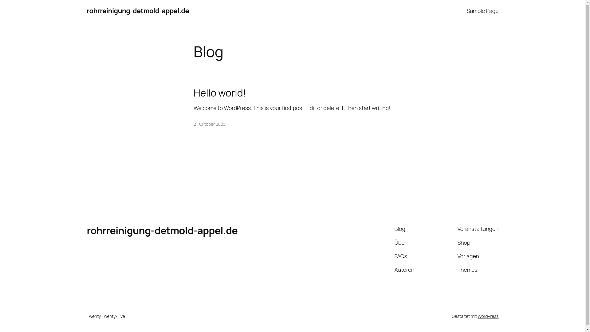website screenshot of https://rohrreinigung-detmold-appel.de/
