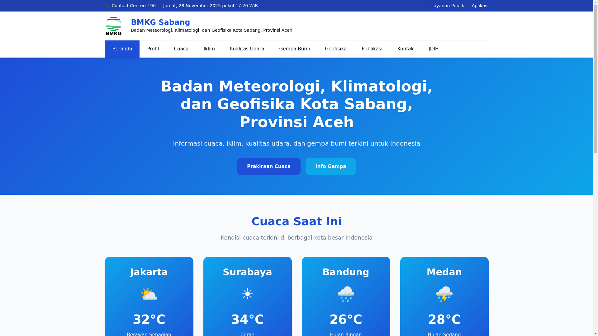 website screenshot of https://bmkgsabang.id/